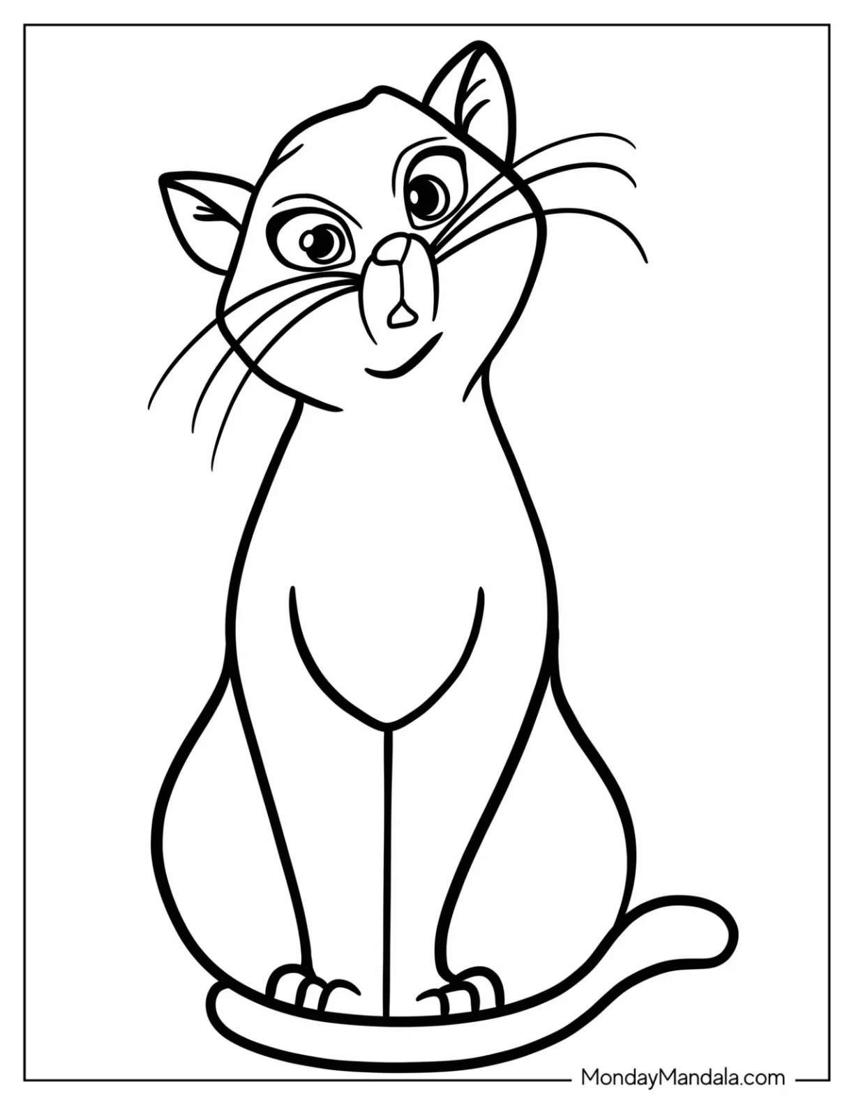 Hocus Pocus Coloring Page Of Easy Outline Of Thackery Binx For Kids coloring page