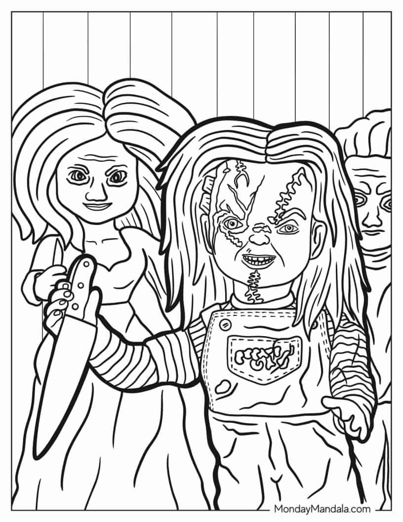 Coloring Page Of Creepy Chucky coloring page