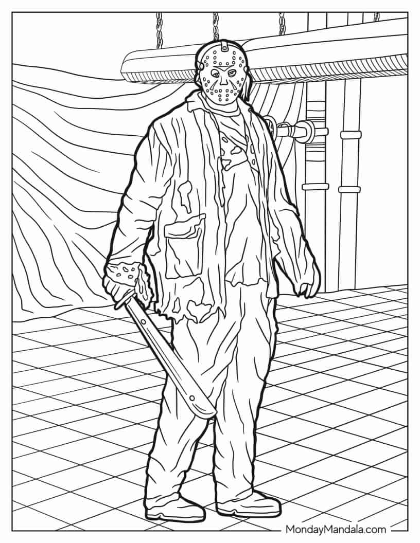 Coloring Page Of Jason From Friday The 13th coloring page