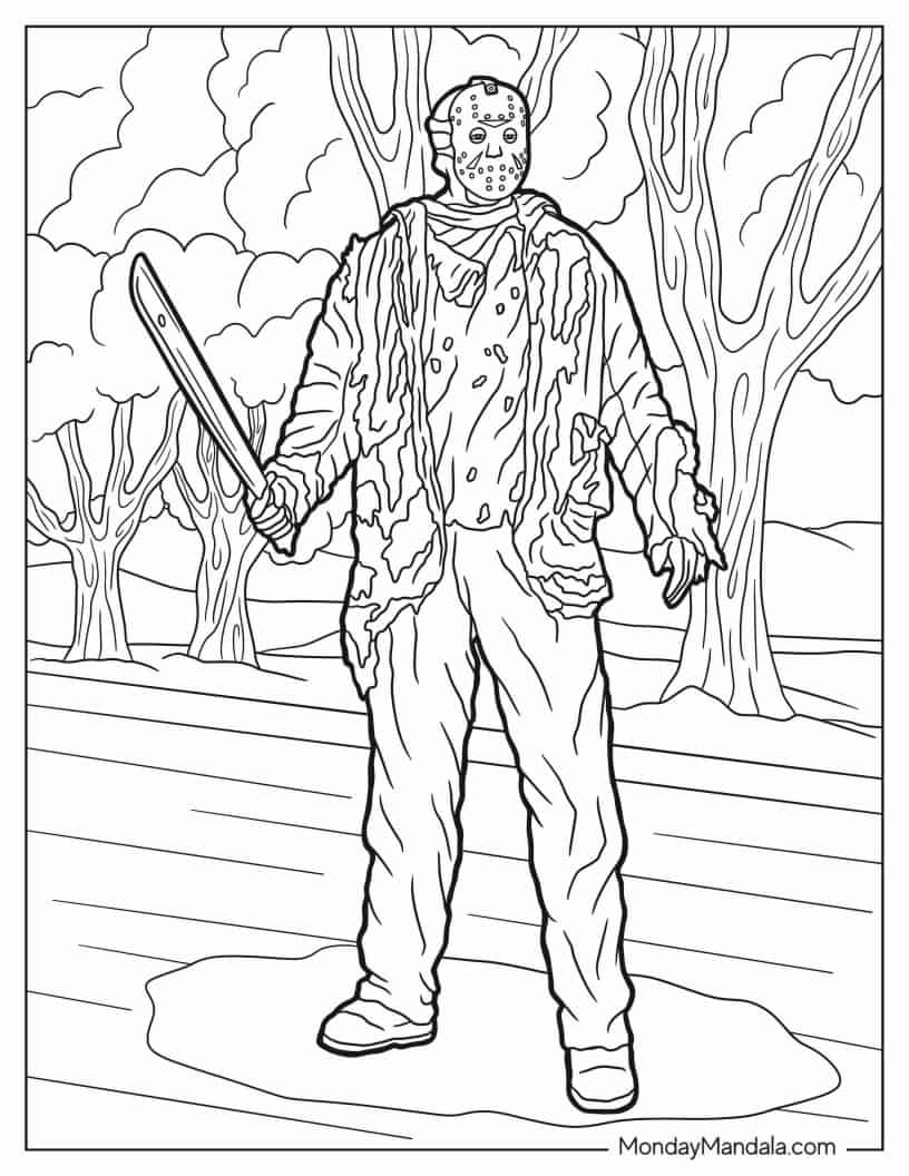 Jason From Friday The 13th coloring page