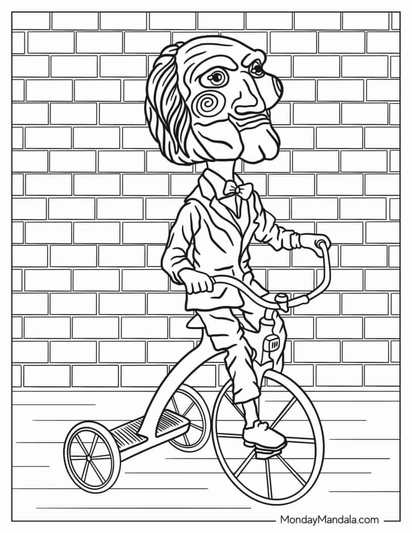 Jigsaw The Puppet Doll From Saw coloring page
