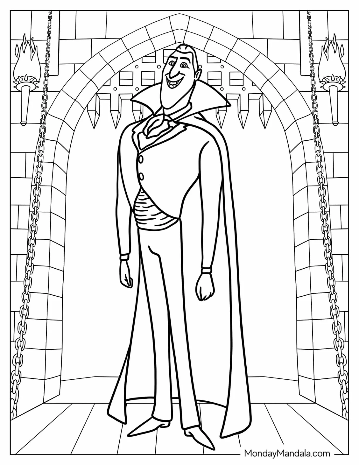 Count Dracula Of Hotel Transylvania Coloring Page coloring page