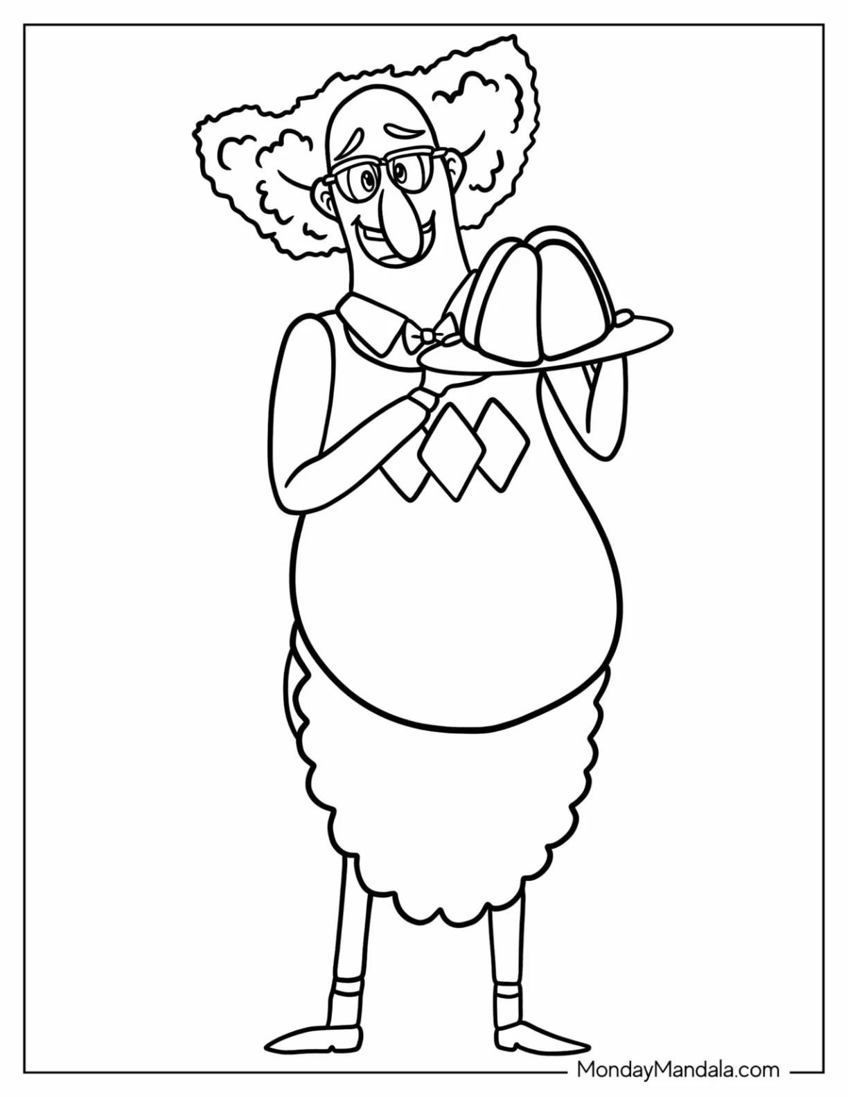 Easy Hotel Transylvania Coloring Page Of Griffin Invisible Man Holding Dessert coloring page — printable line art