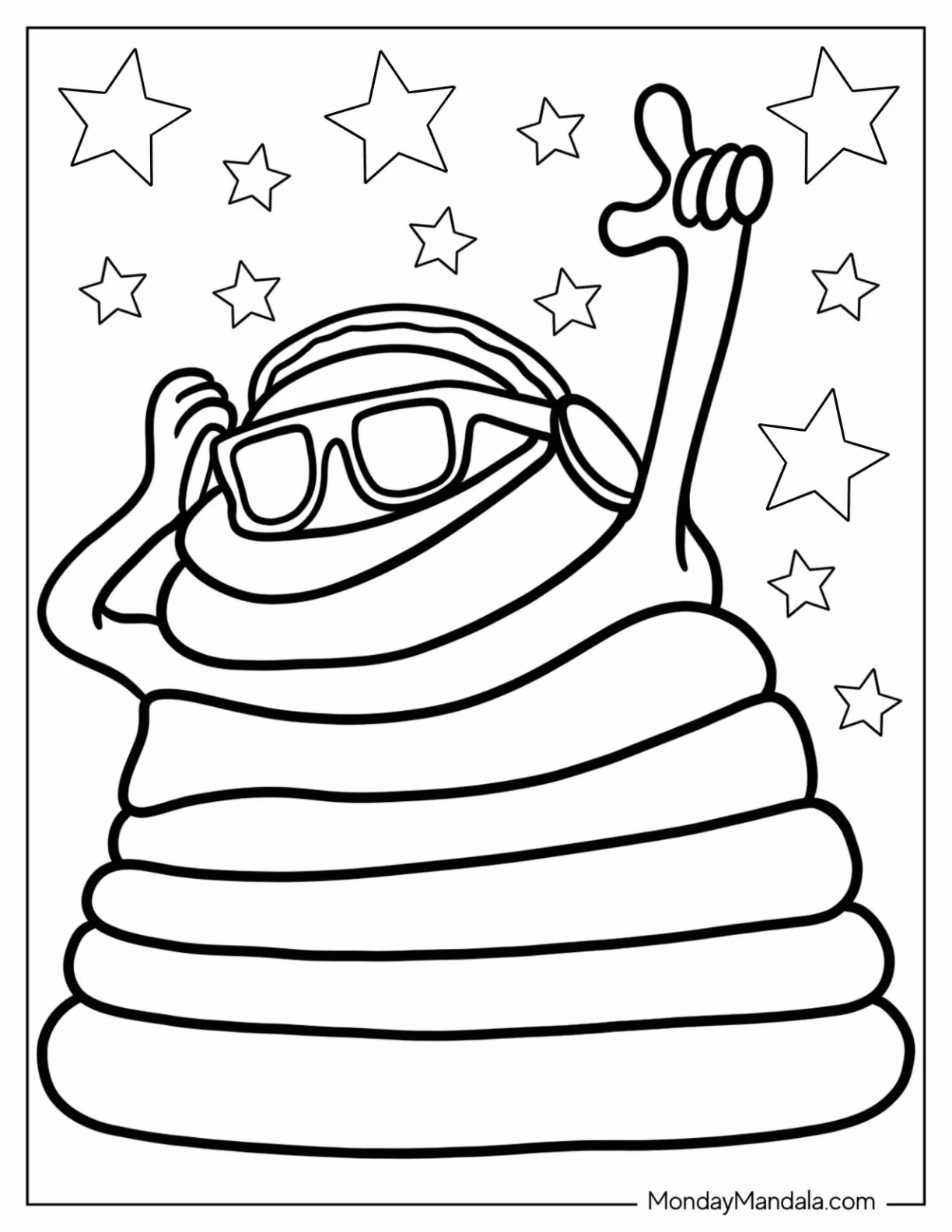 Hotel Transylvania Coloring Page Of Cute Blobby Wearing Headphones And Sunglasses For Preschoolers coloring page