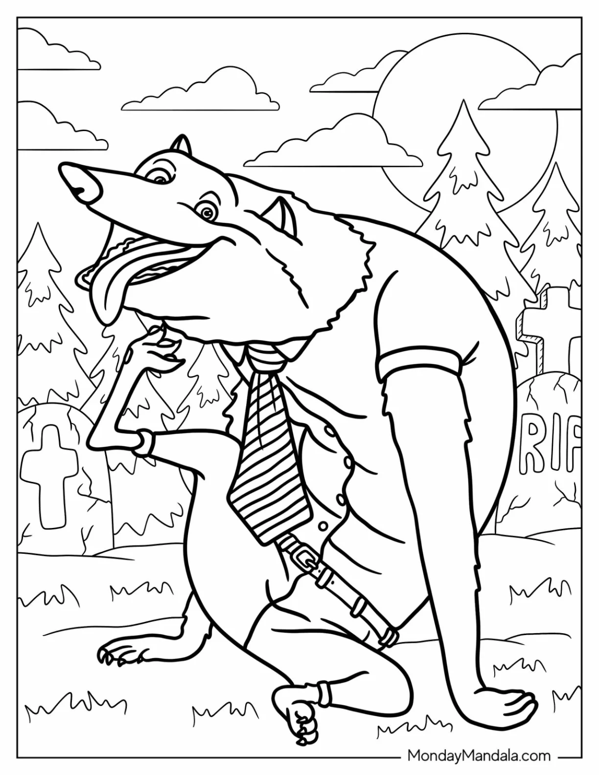 Wayne Werewolf Of Hotel Transylvania Coloring Page coloring page
