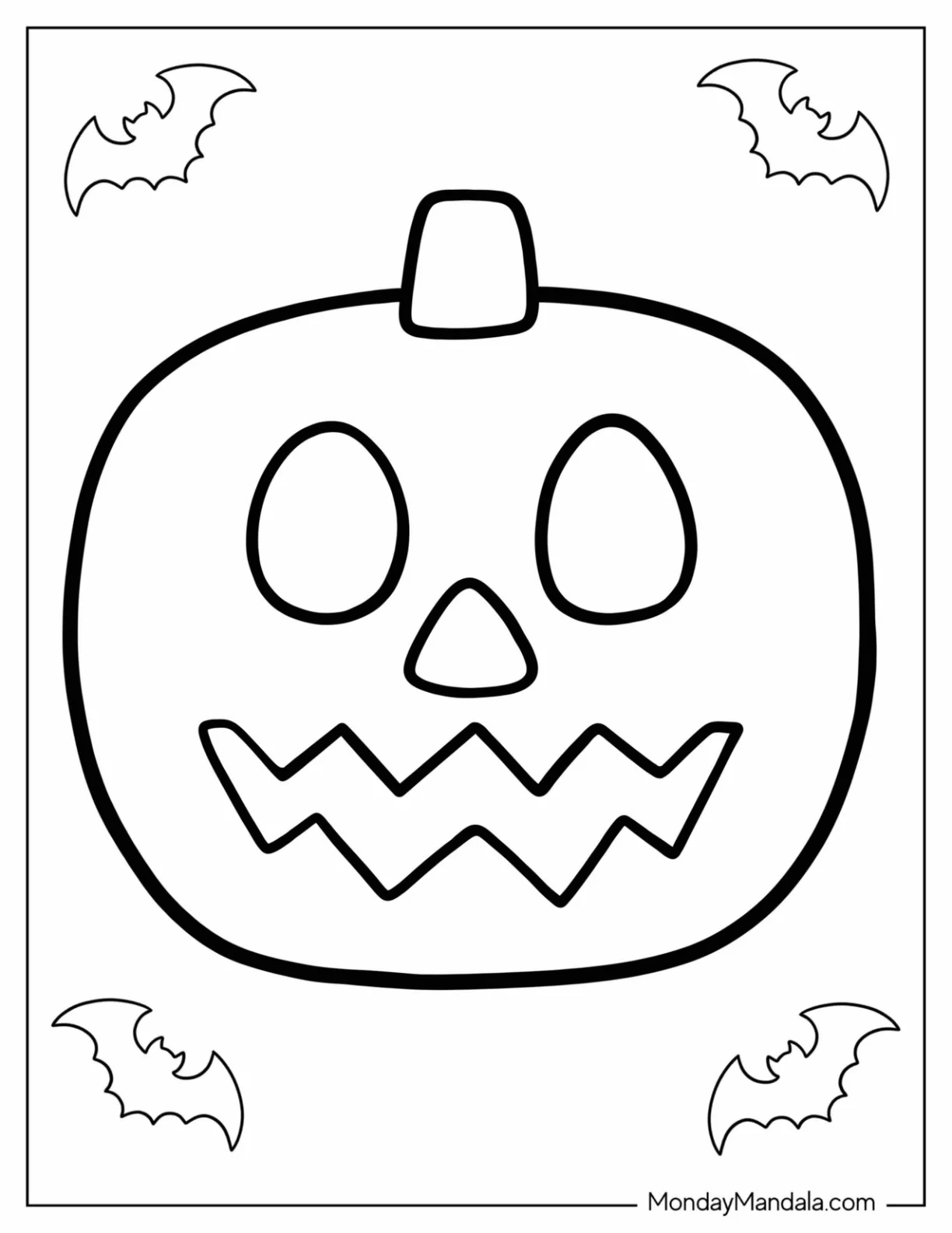 Easy Jack-O-Lantern Coloring Page For Preschoolers coloring page — printable line art