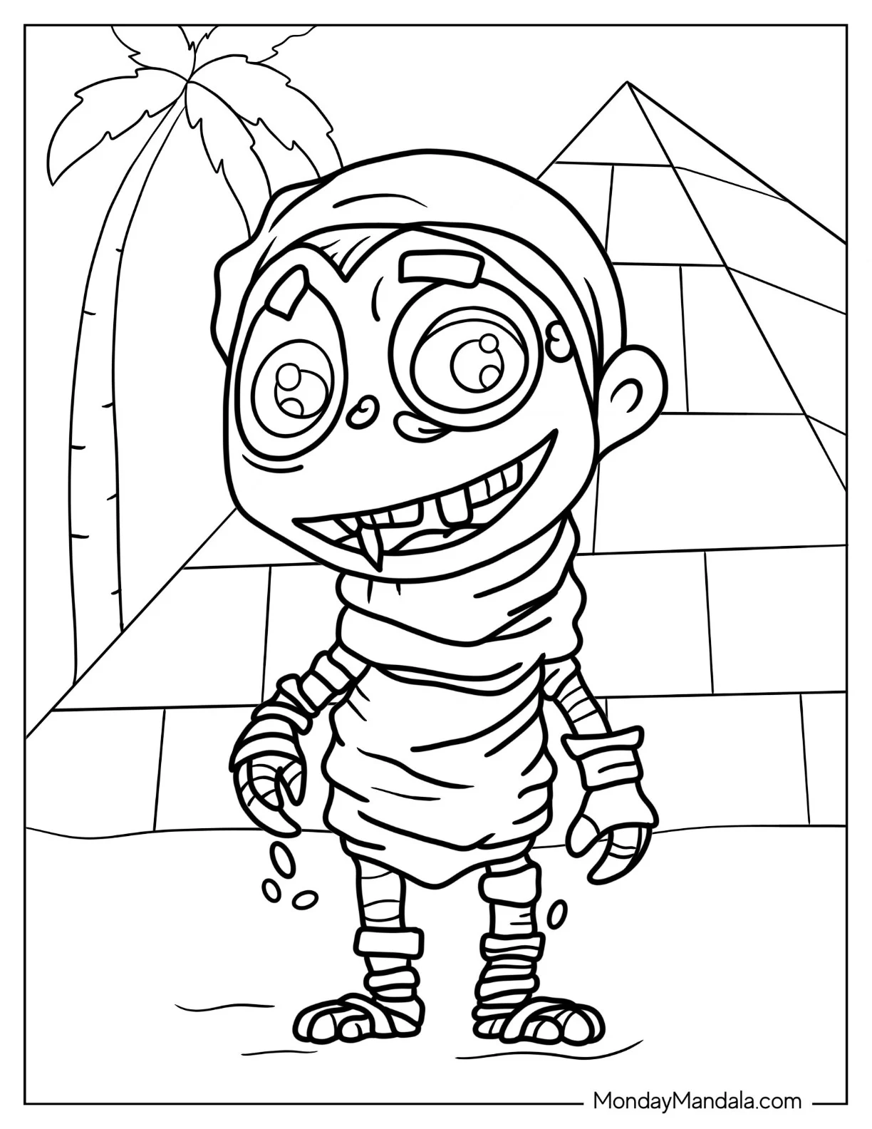 Egyptian Mummy Monster Coloring Page coloring page