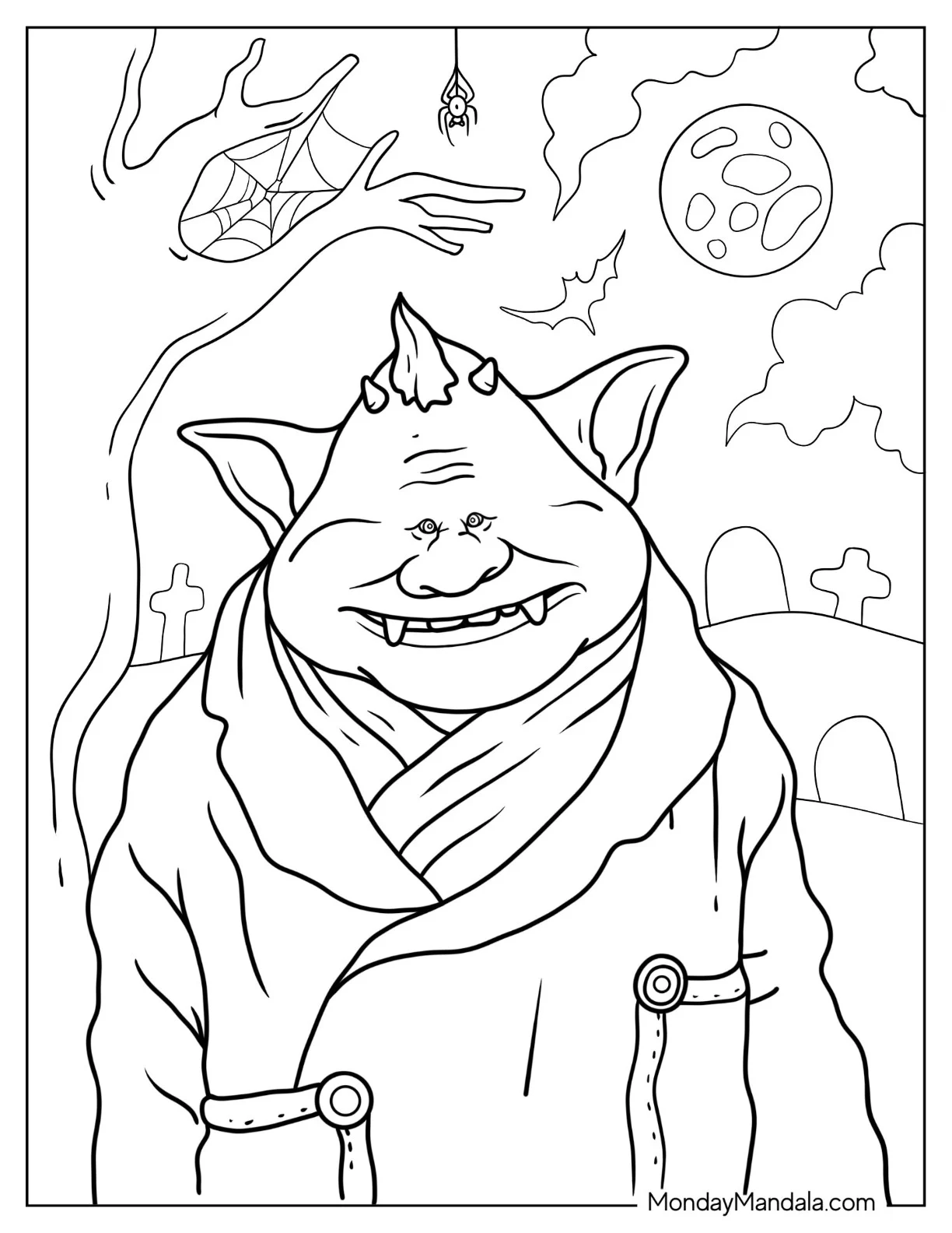 Fungus The Bogeyman Monster Coloring Page coloring page