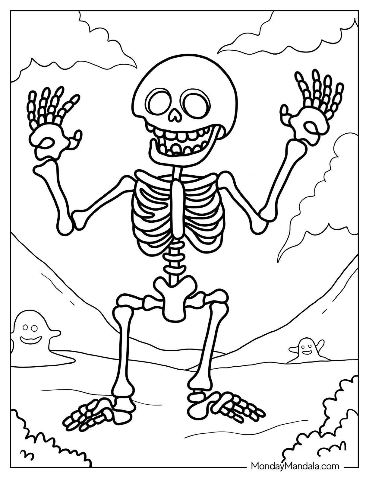 Halloween Monster Coloring Page For Kids coloring page