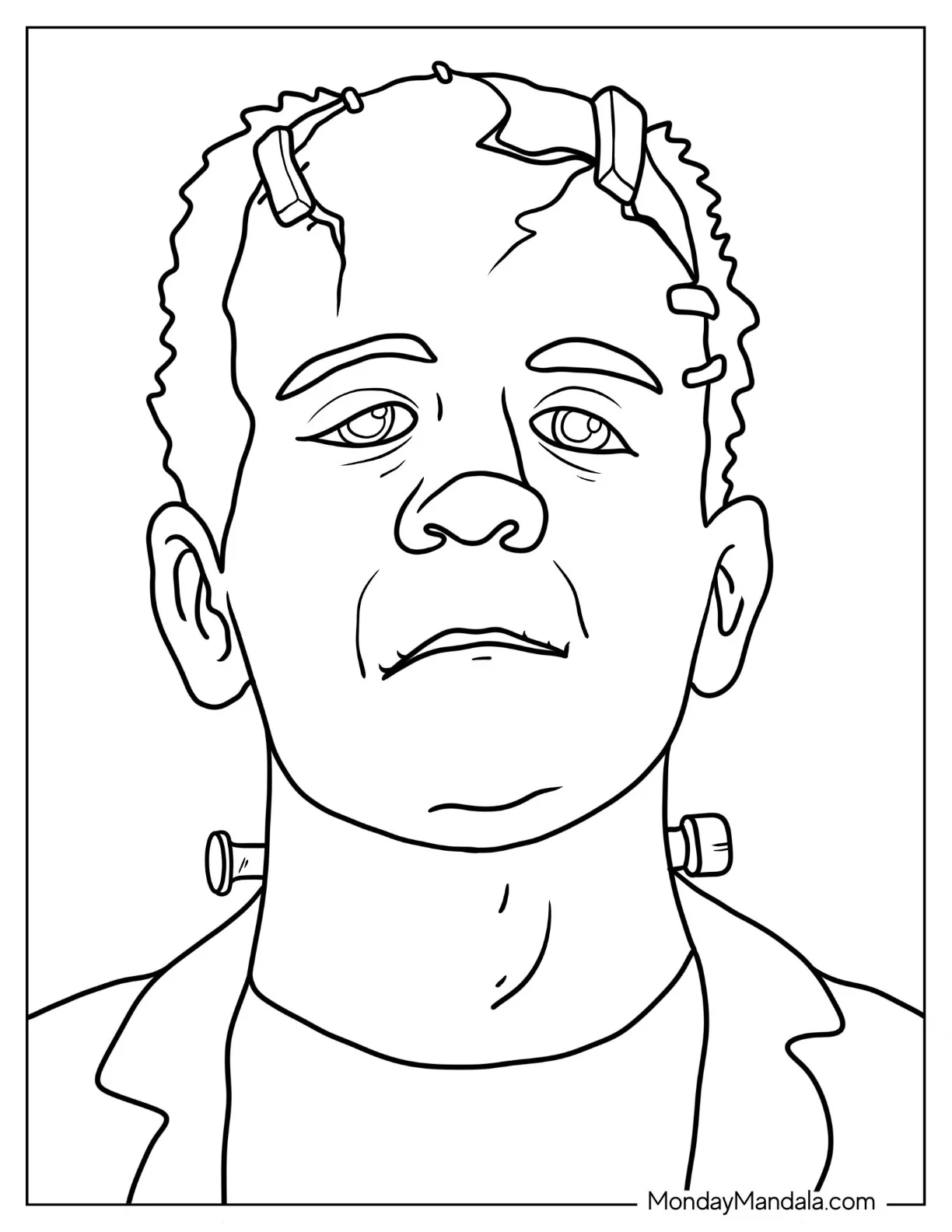 Monster Coloring Page Frankenstein Head coloring page