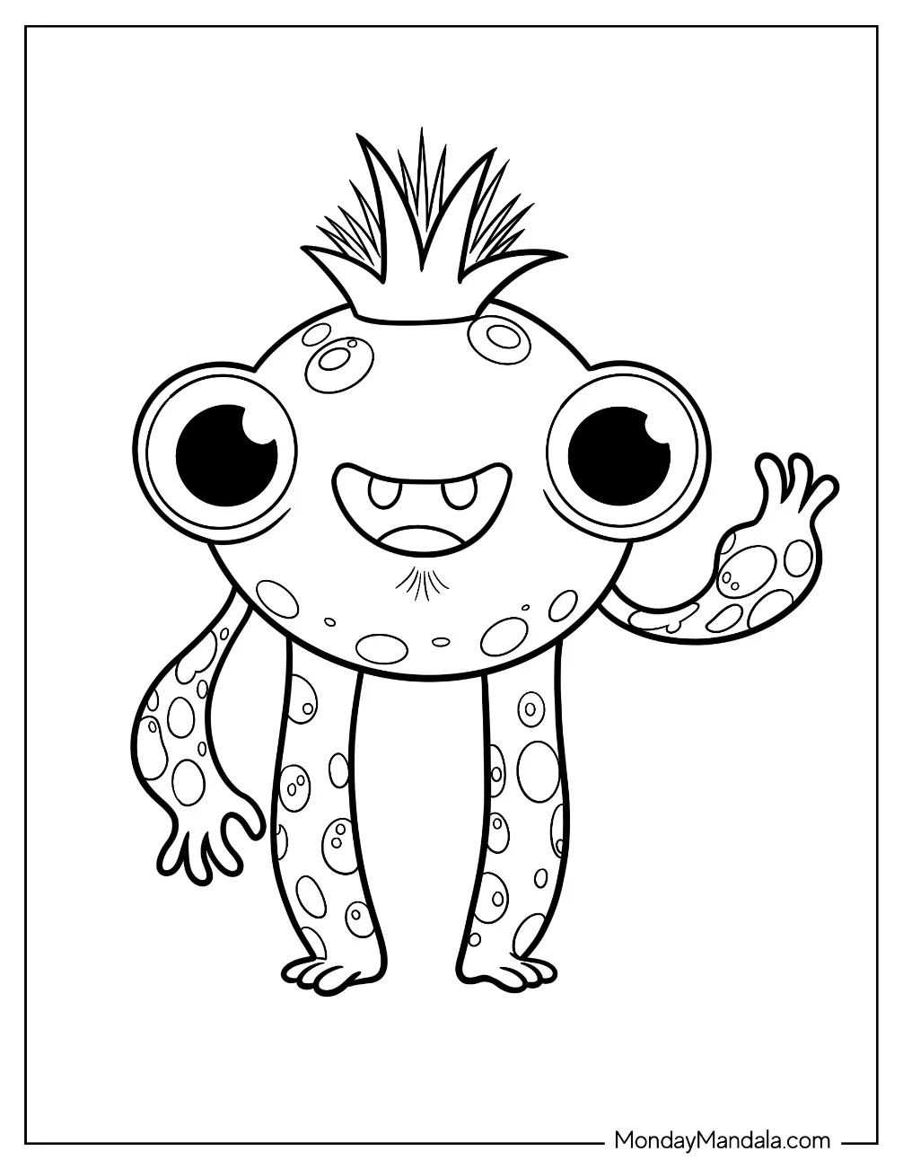 Mutated Frog Monster Coloring Page For Kids coloring page