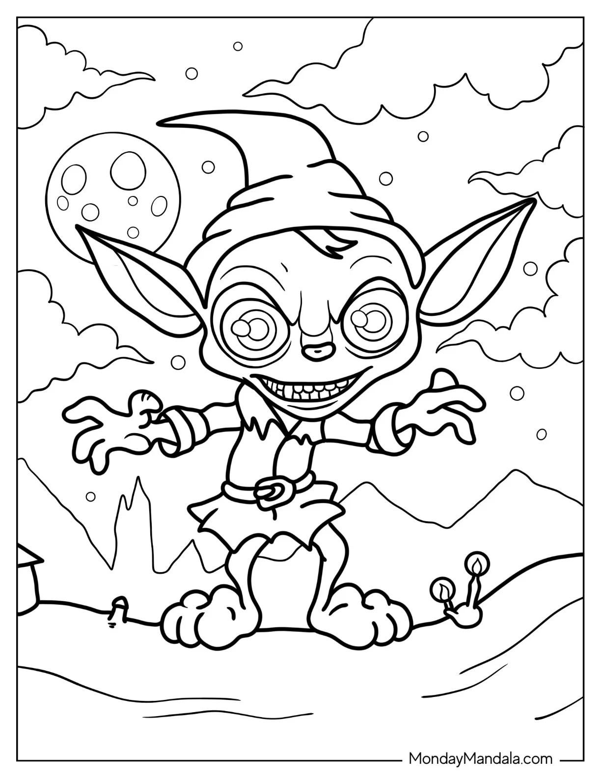 Scary Gargoyle Monster Coloring Page coloring page