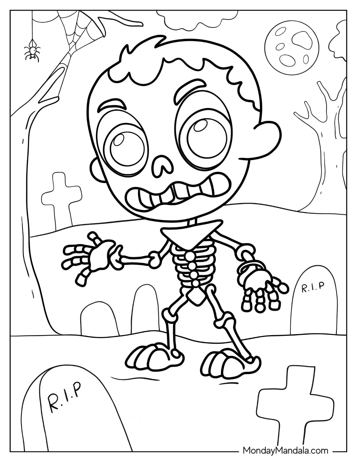 Skeleton Monster Coloring Page coloring page