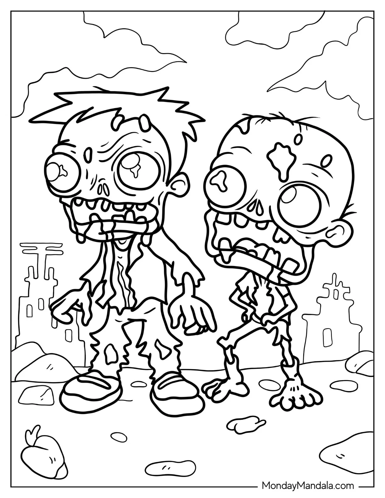 Zombie Monster Coloring Page coloring page