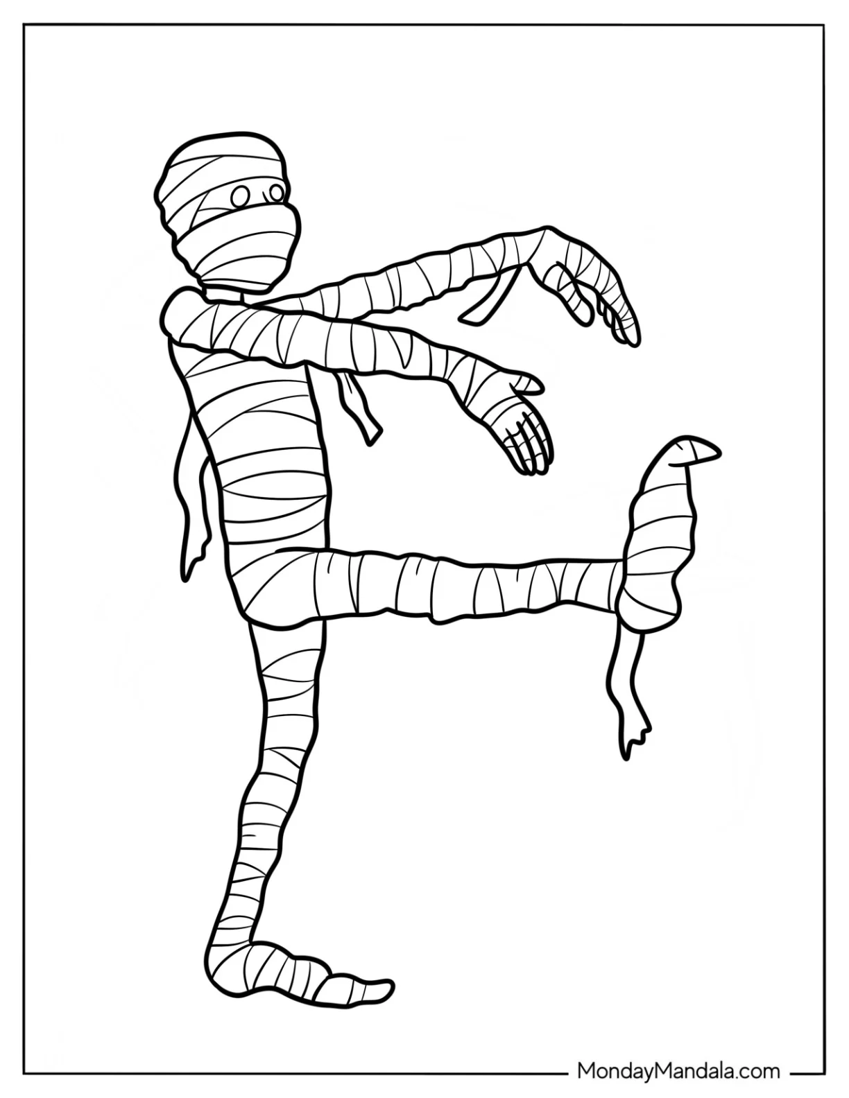 Mummy Coloring Page Walking For Kids coloring page