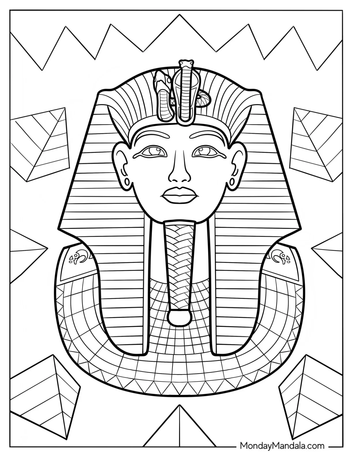 Realistic Egyptian Mummy Coloring Page Stone Coffin coloring page