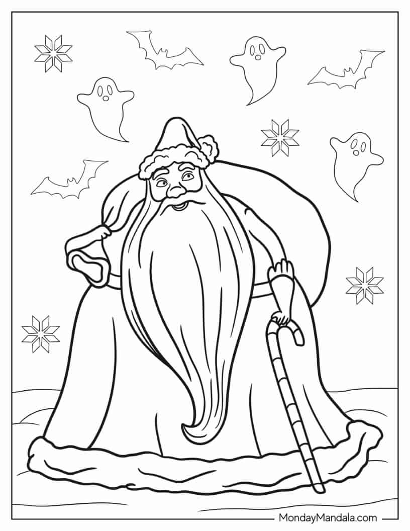 Nightmare Before Christmas Santa Claus coloring page — printable line art