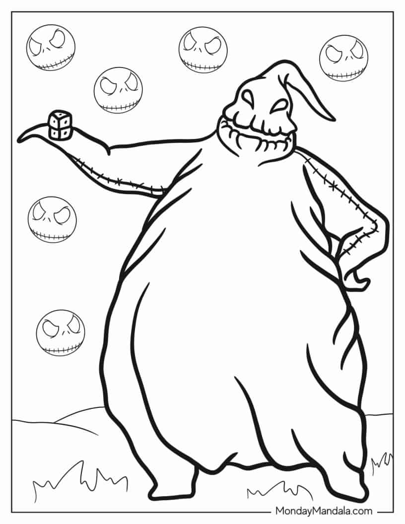 Oogie Boogie coloring page — printable line art