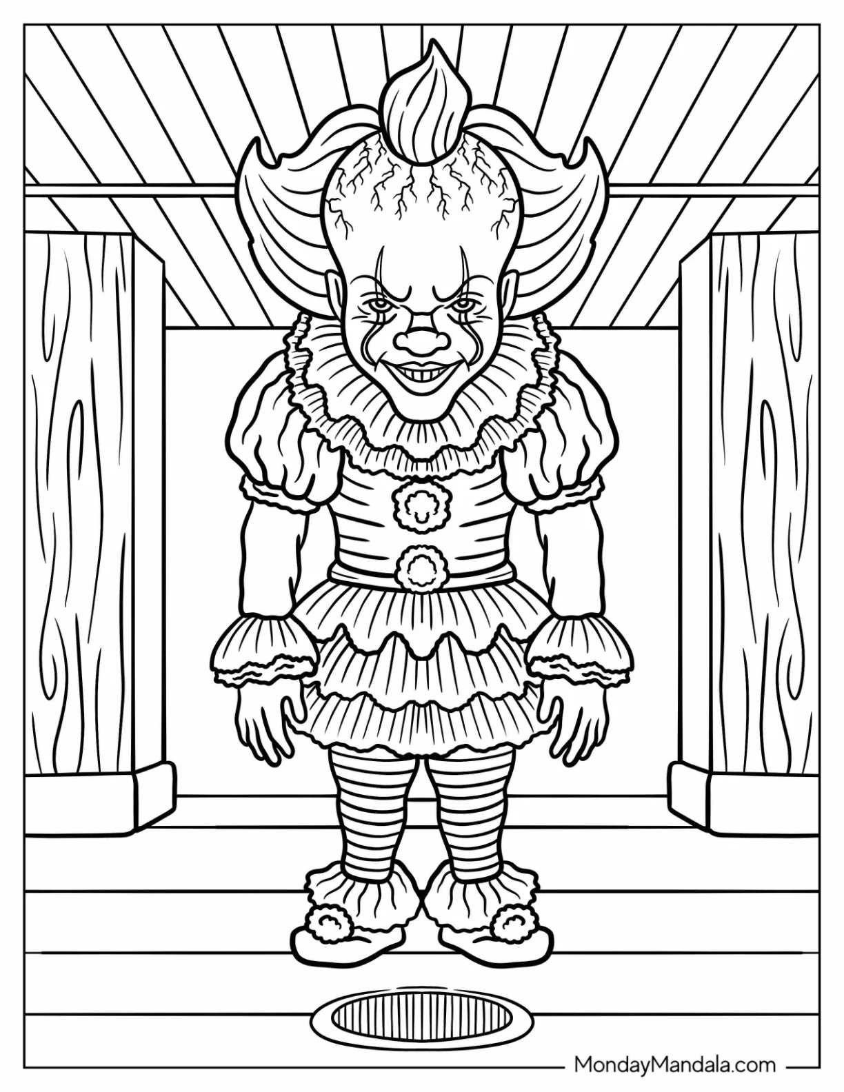 Frightening Chibi Pennywise Coloring Sheet coloring page