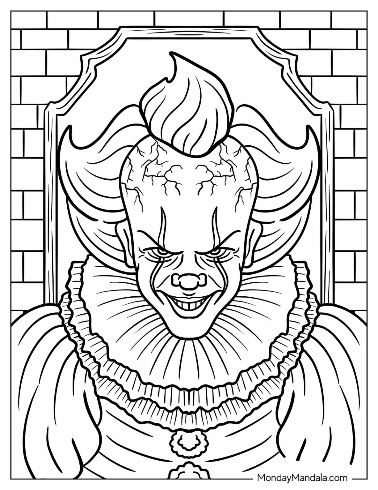 Grinning Pennywise Coloring Page For Kids coloring page