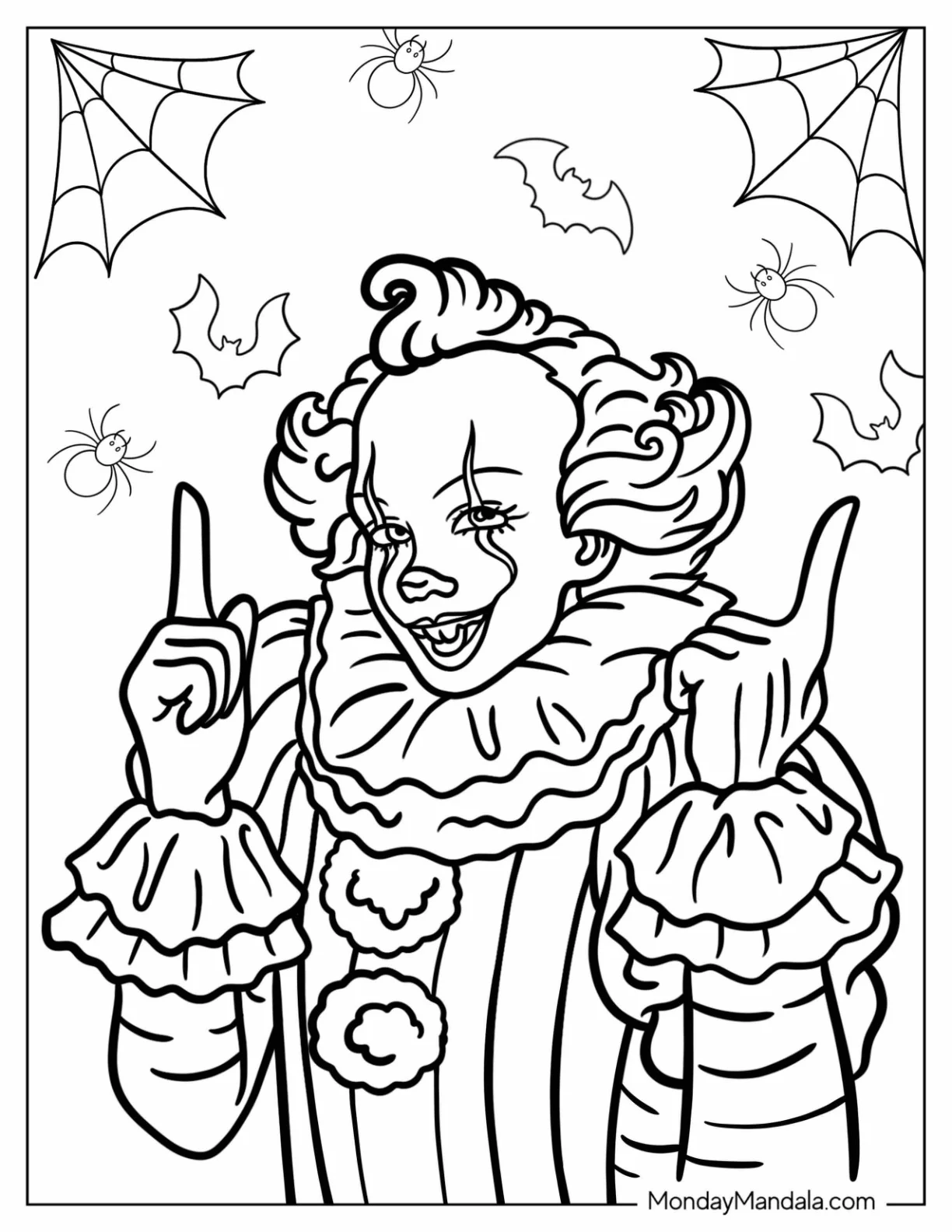 Smiling Pennywise Coloring Page In Halloween coloring page