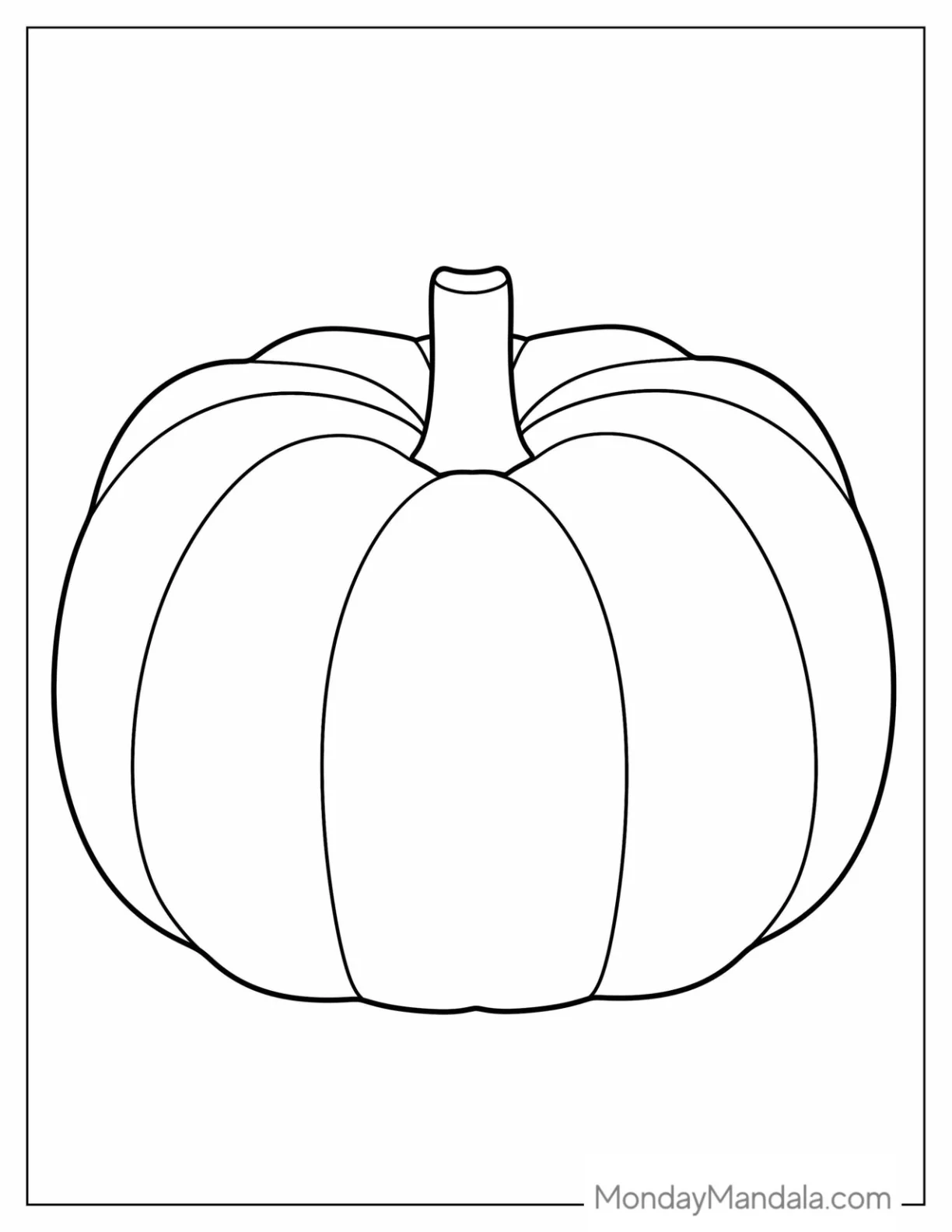 Easy Pumpkin Coloring Page And Template For Kids coloring page