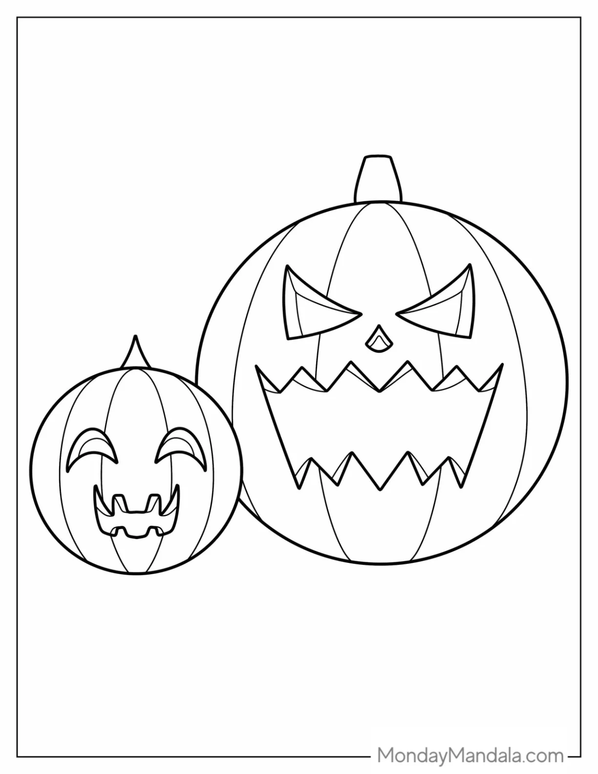 Pumpkin Coloring Page Of Jack O Lantern With Cut Out Eyes And Mouth coloring page