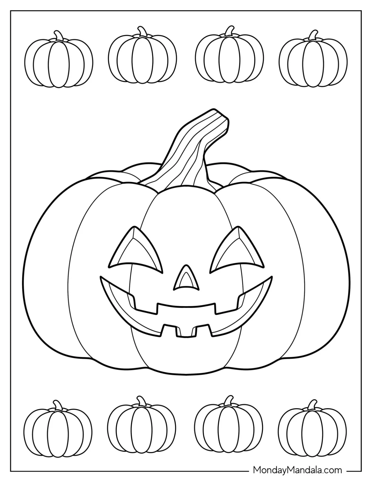 Pumpkin Coloring Page Of Stout Jack O Lantern For Kids coloring page