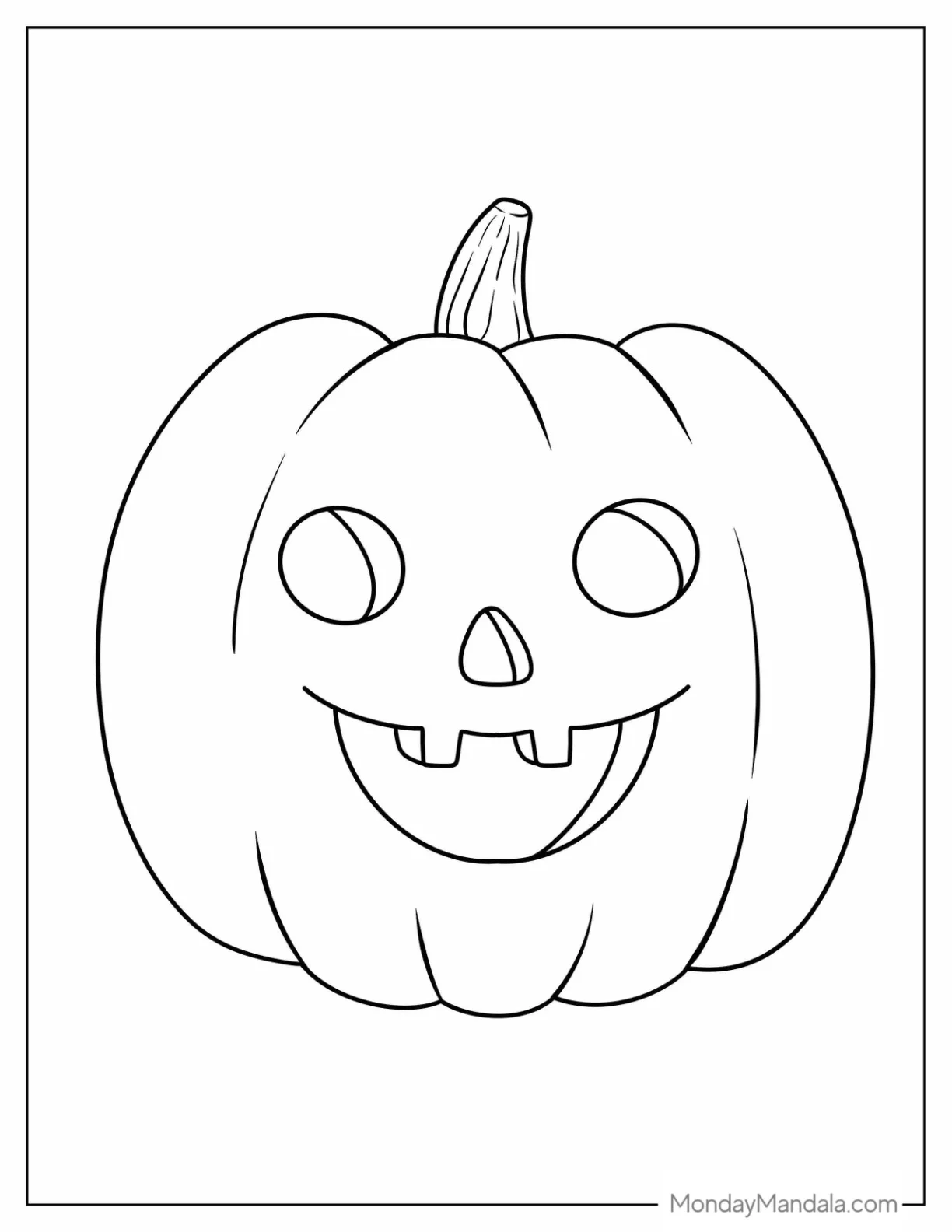 Simple Jack O Lantern Pumpkin Coloring Page Template To Color coloring page
