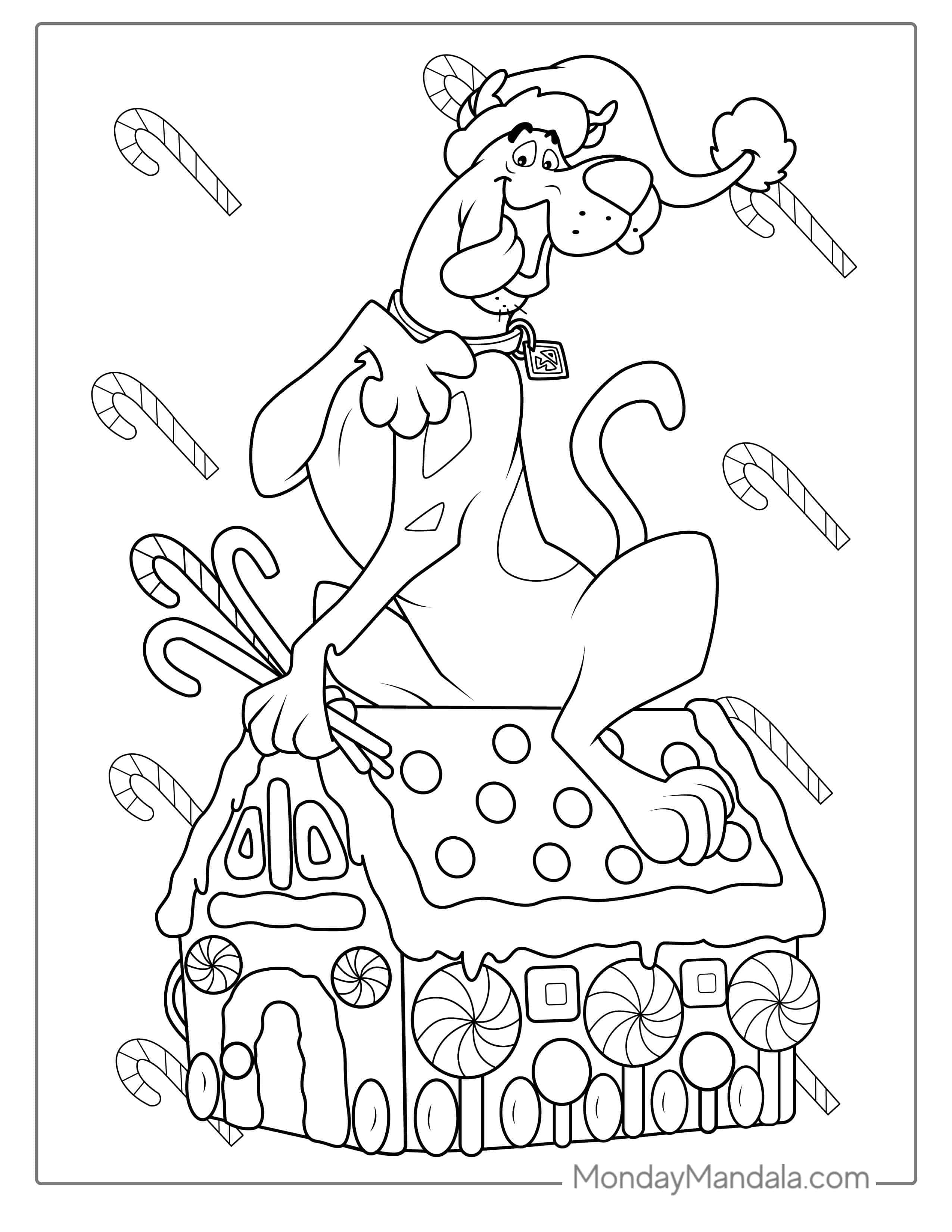 Coloring Page Of Christmas Themed Scooby-Doo coloring page — printable line art