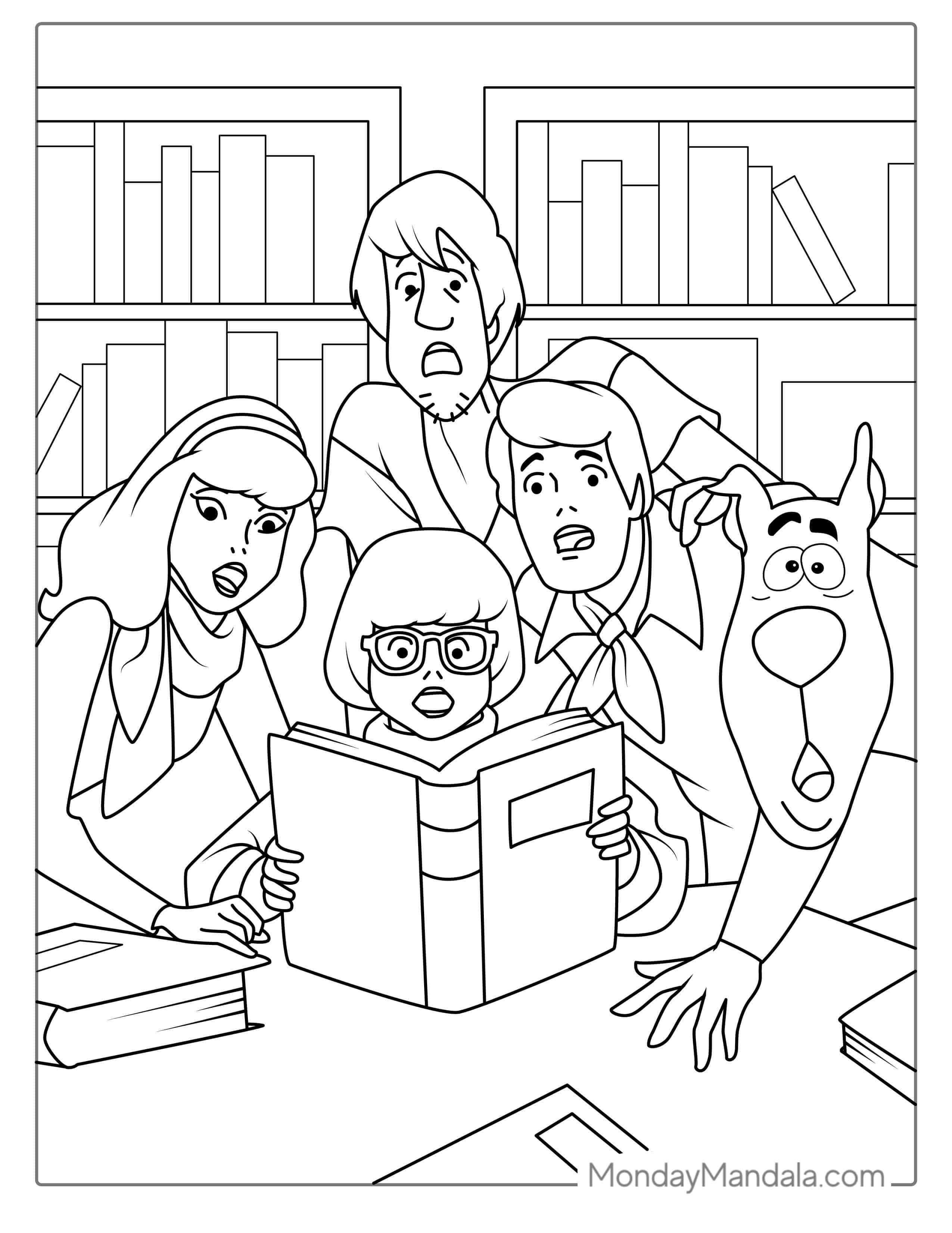 Coloring Page Of Mystery Inc Character Being Stunned coloring page