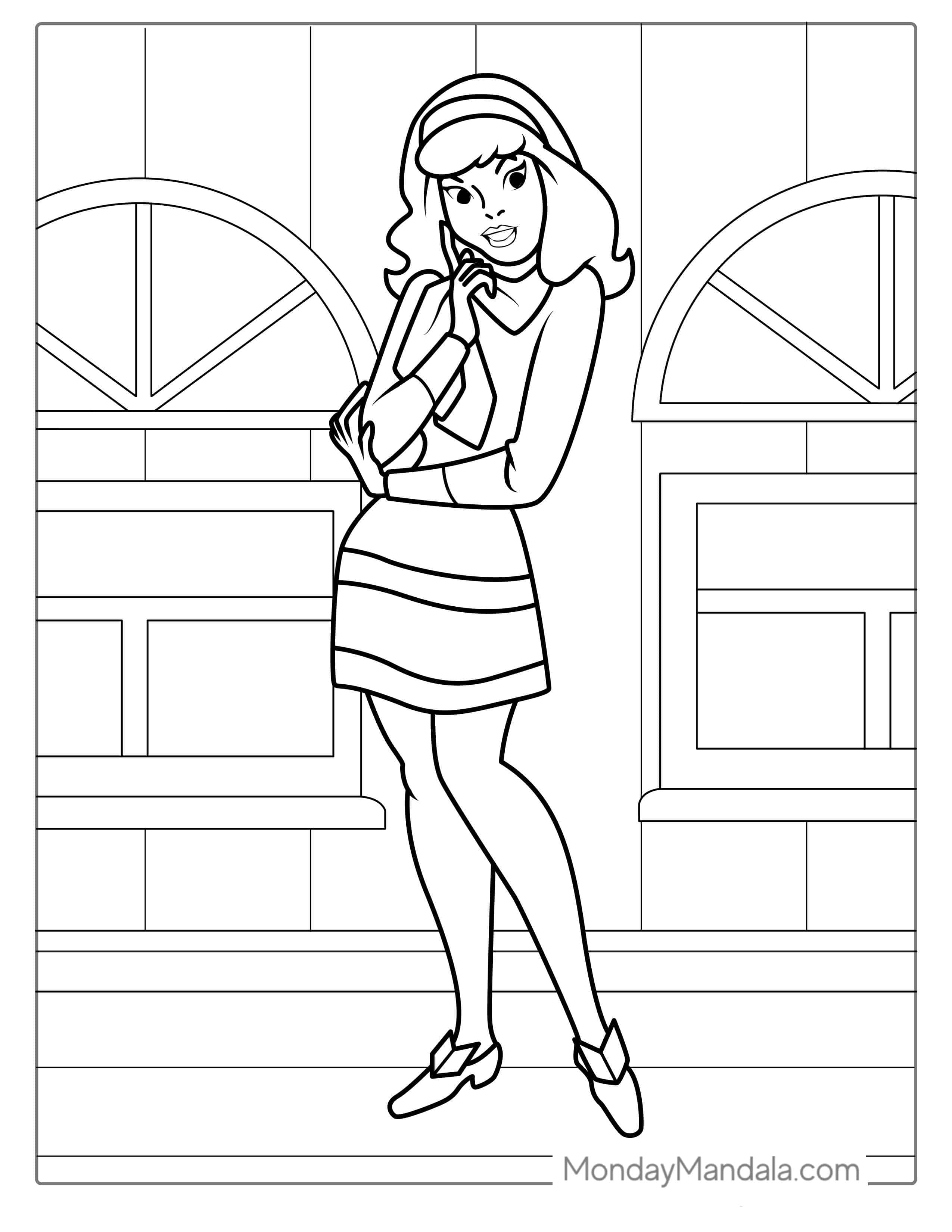 Daphne Character Coloring Page coloring page — printable line art