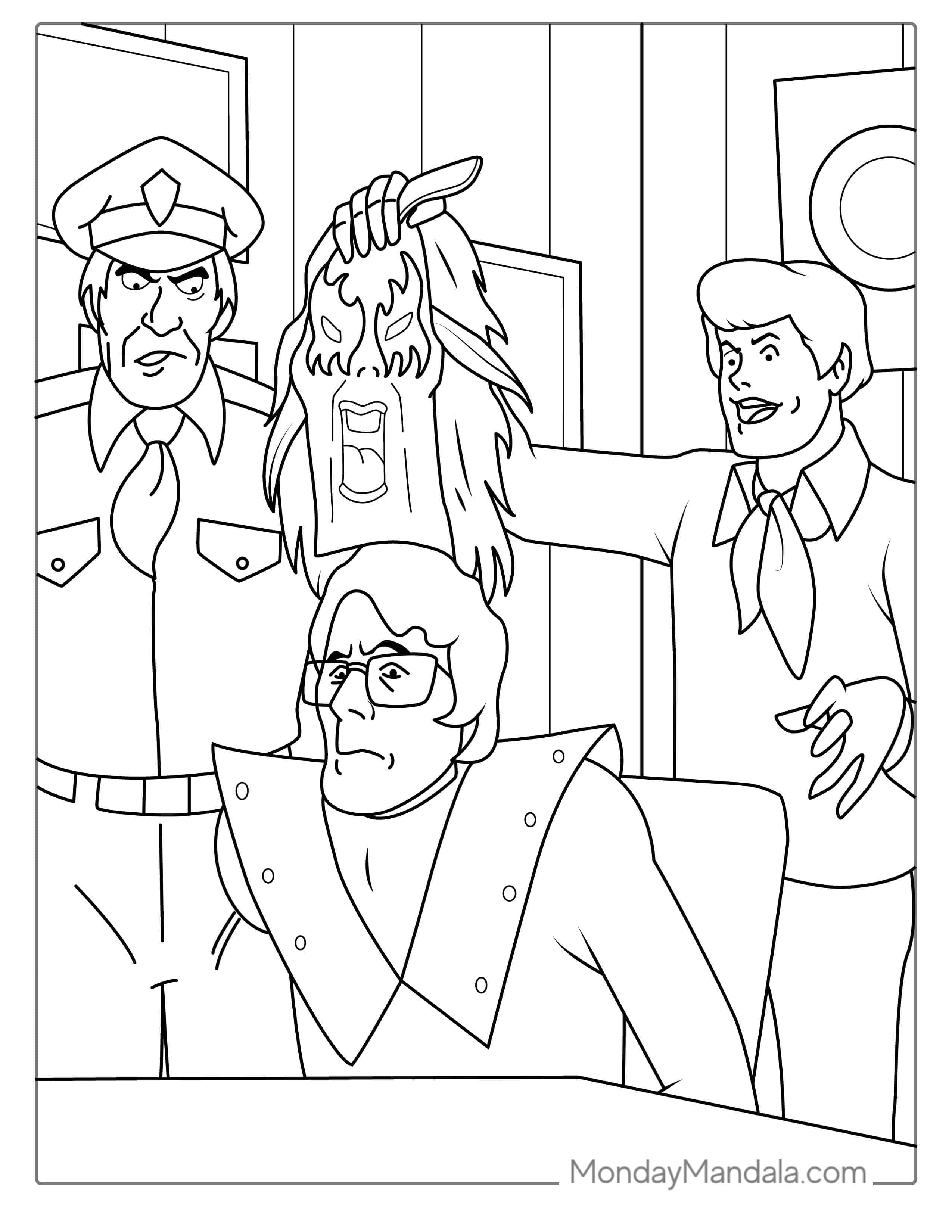 Fred Unmasking A Villain Coloring Page coloring page