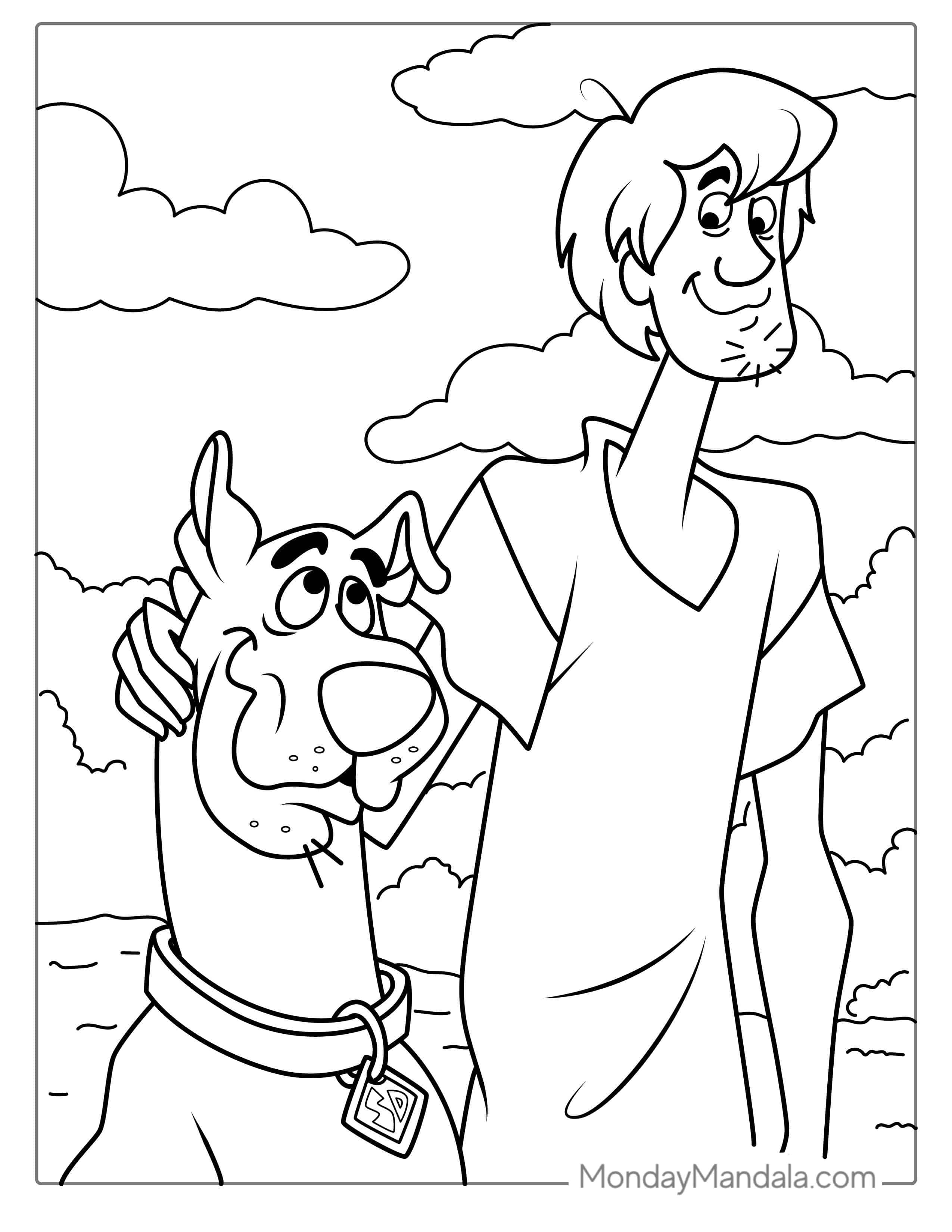 Scooby-Doo And Shaggy To Color coloring page