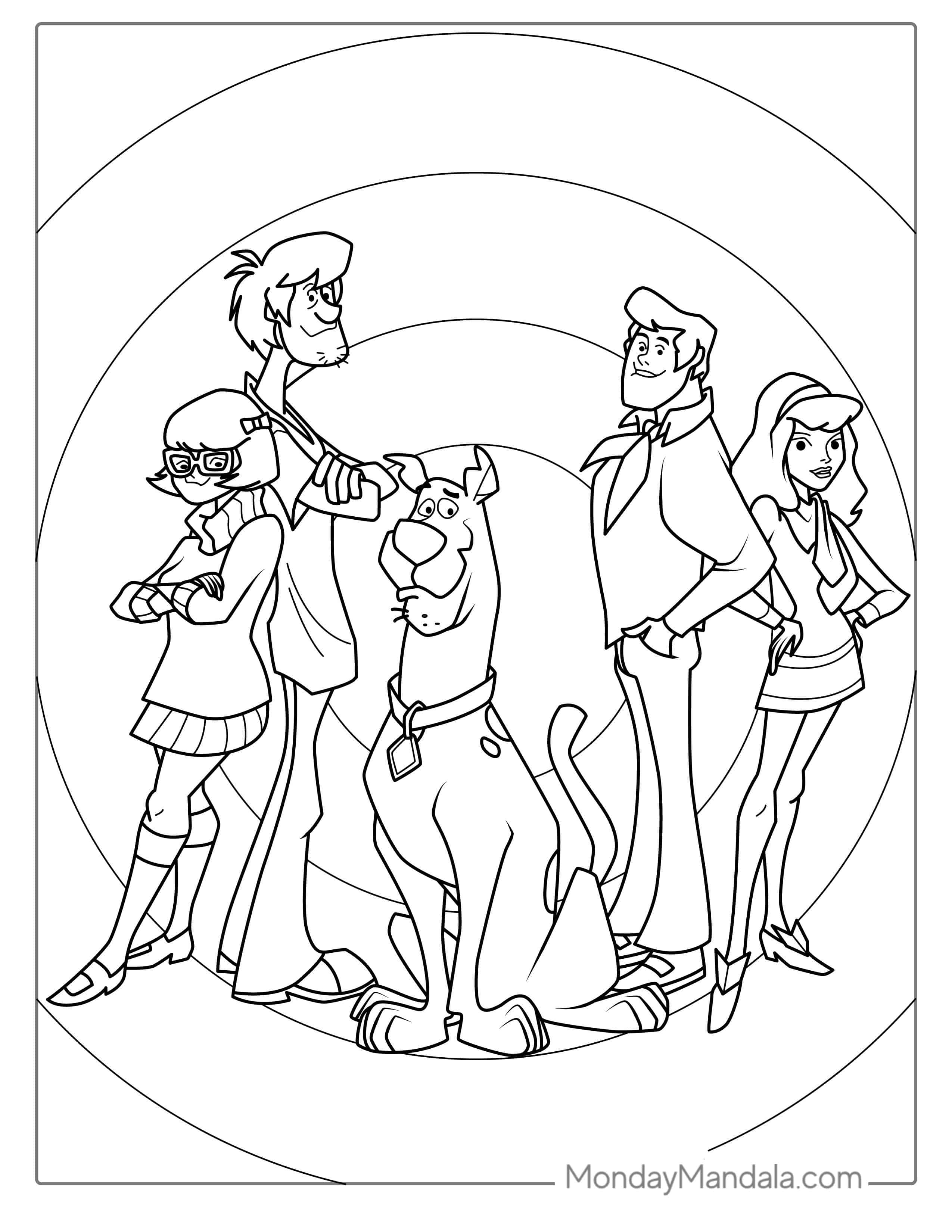 Scooby-Doo Dog With Friends Coloring Sheet coloring page