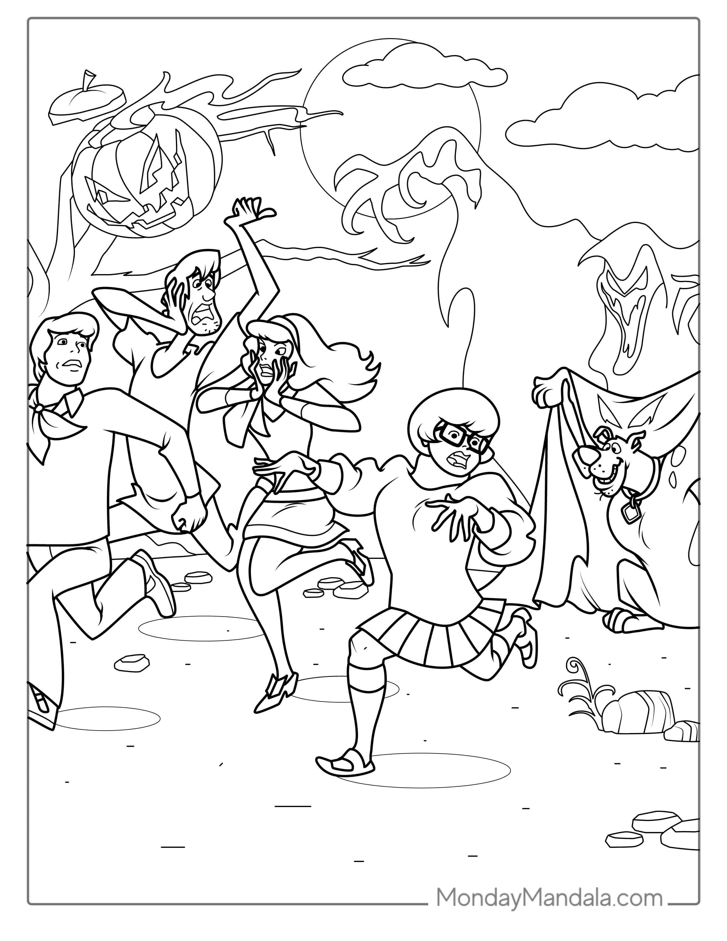 Scooby-Doo Pretending To Be a Ghost coloring page