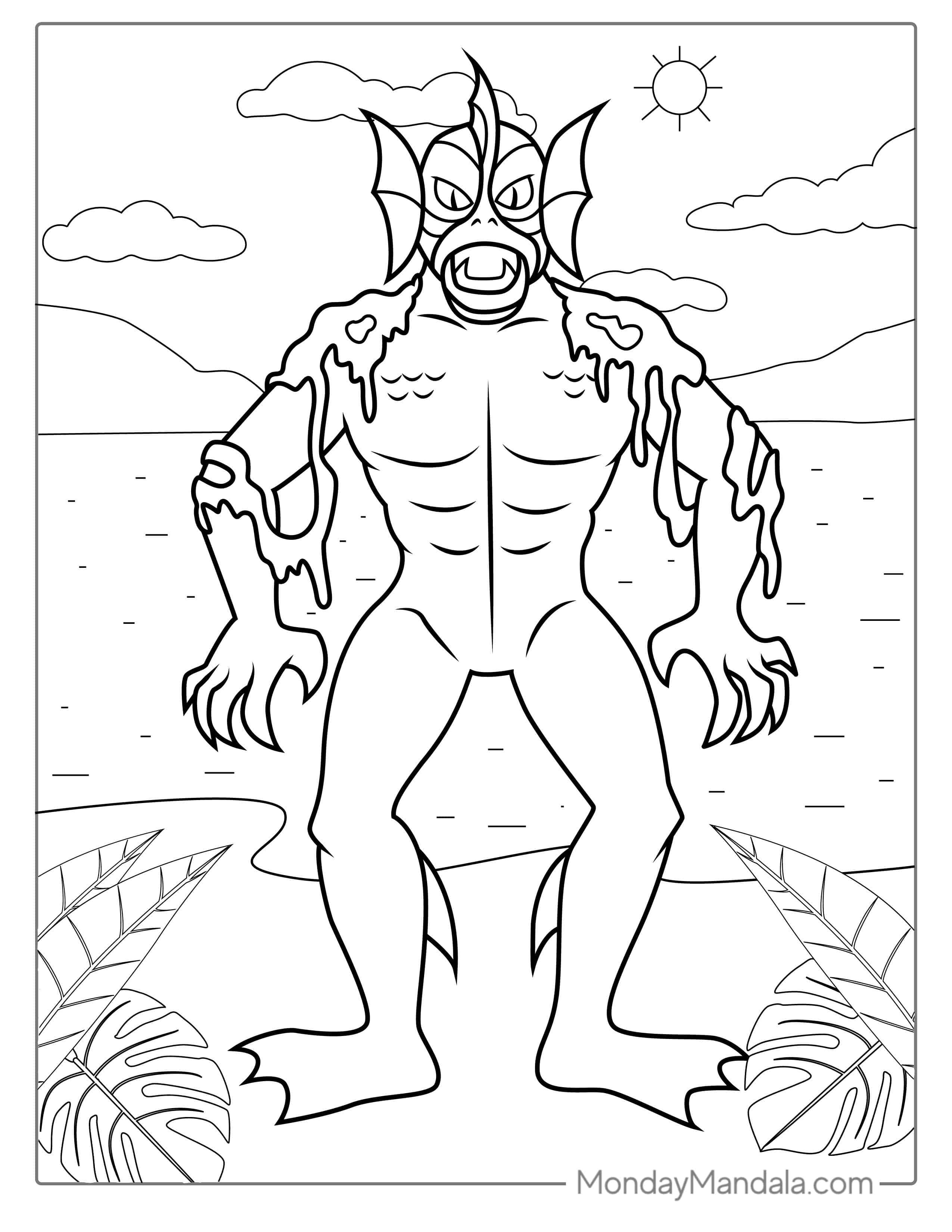 Swamp Monster From Scooby-Doo To Color coloring page — printable line art