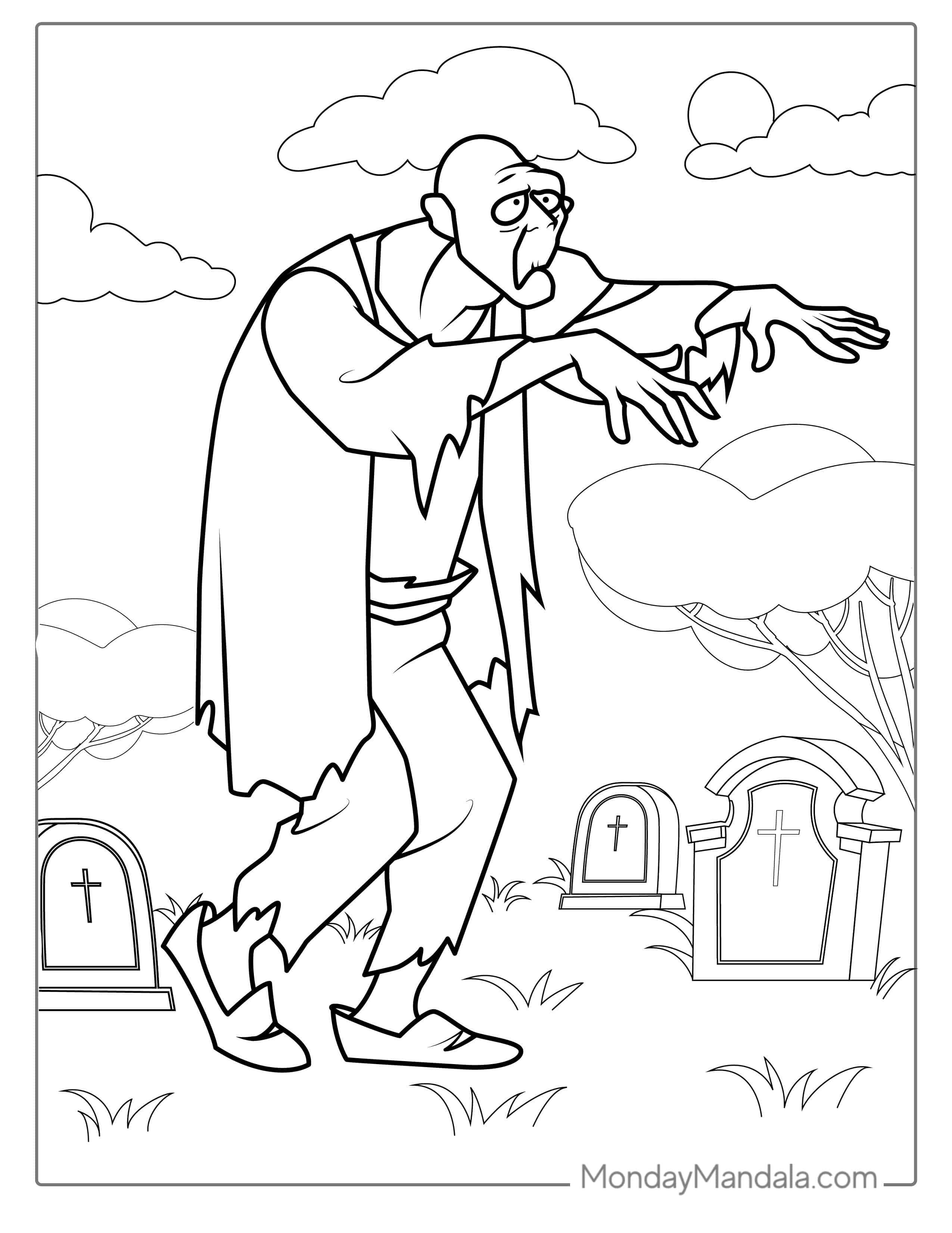 Zombie Monster From Scooby-Doo To Color coloring page