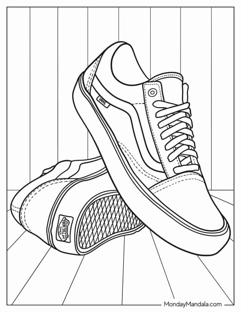 Coloring Page Of A Pair Of Vans coloring page — printable line art