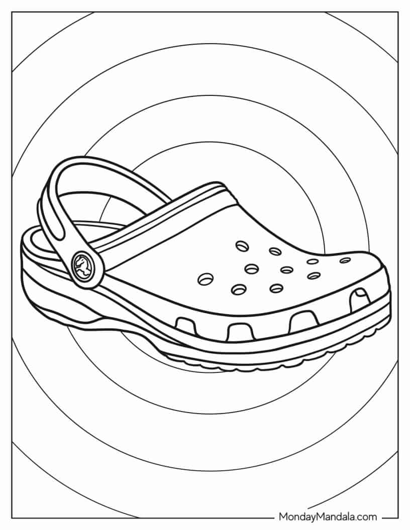 Easy Outline Of Crocs To Color coloring page