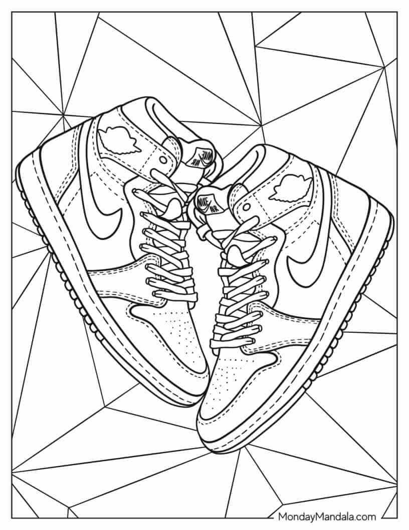 Nike Air Jordans Coloring Sheet coloring page