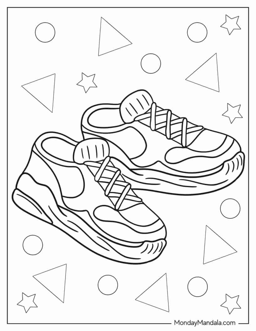 Outline Of Kid_s Rubber Shoes Coloring In coloring page