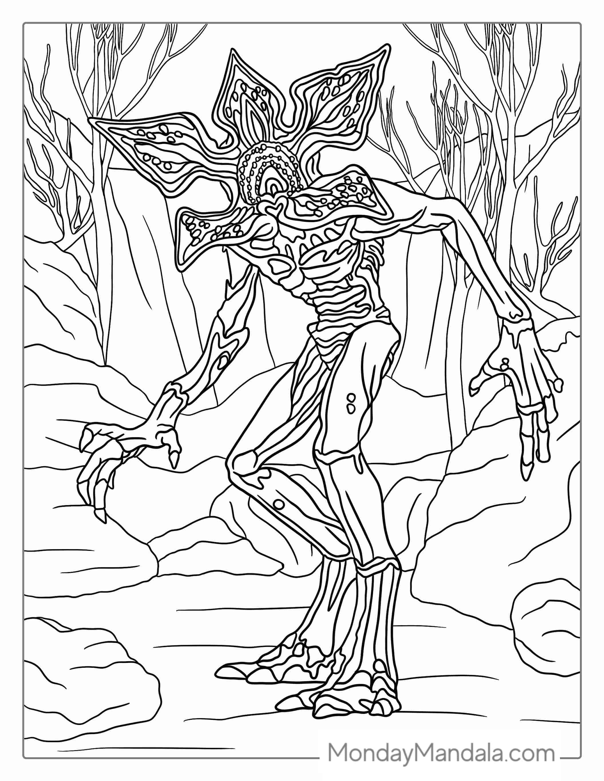 Demogorgon Monster From Stranger Things To Color coloring page