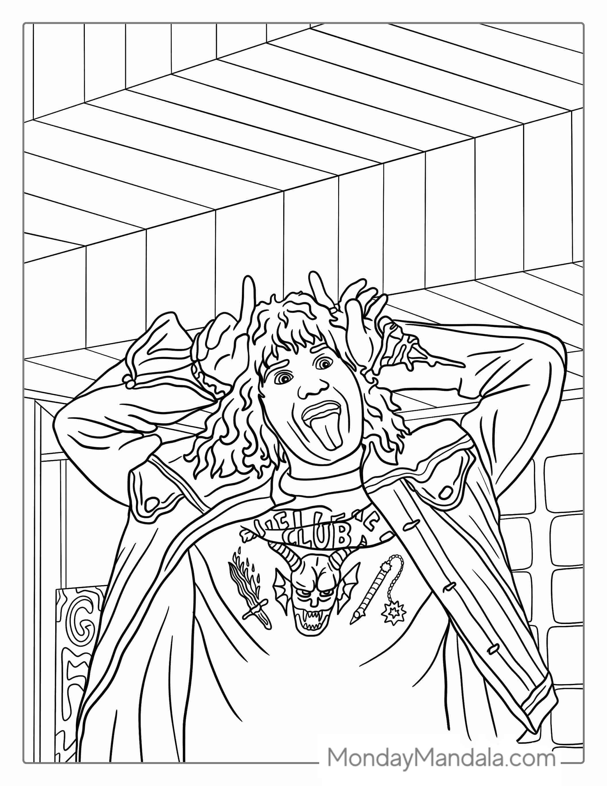 Eddie Munson Coloring Sheet coloring page