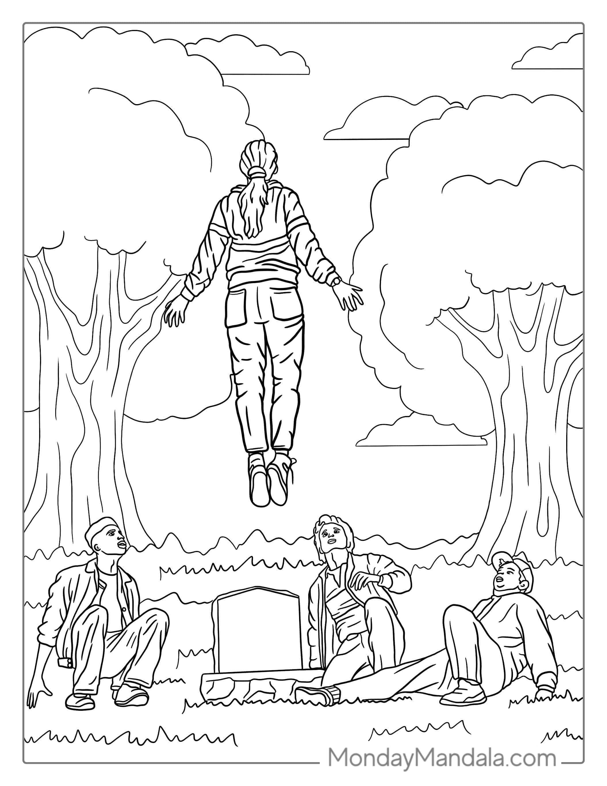 Max Floating In The Sky Coloring Page coloring page — printable line art