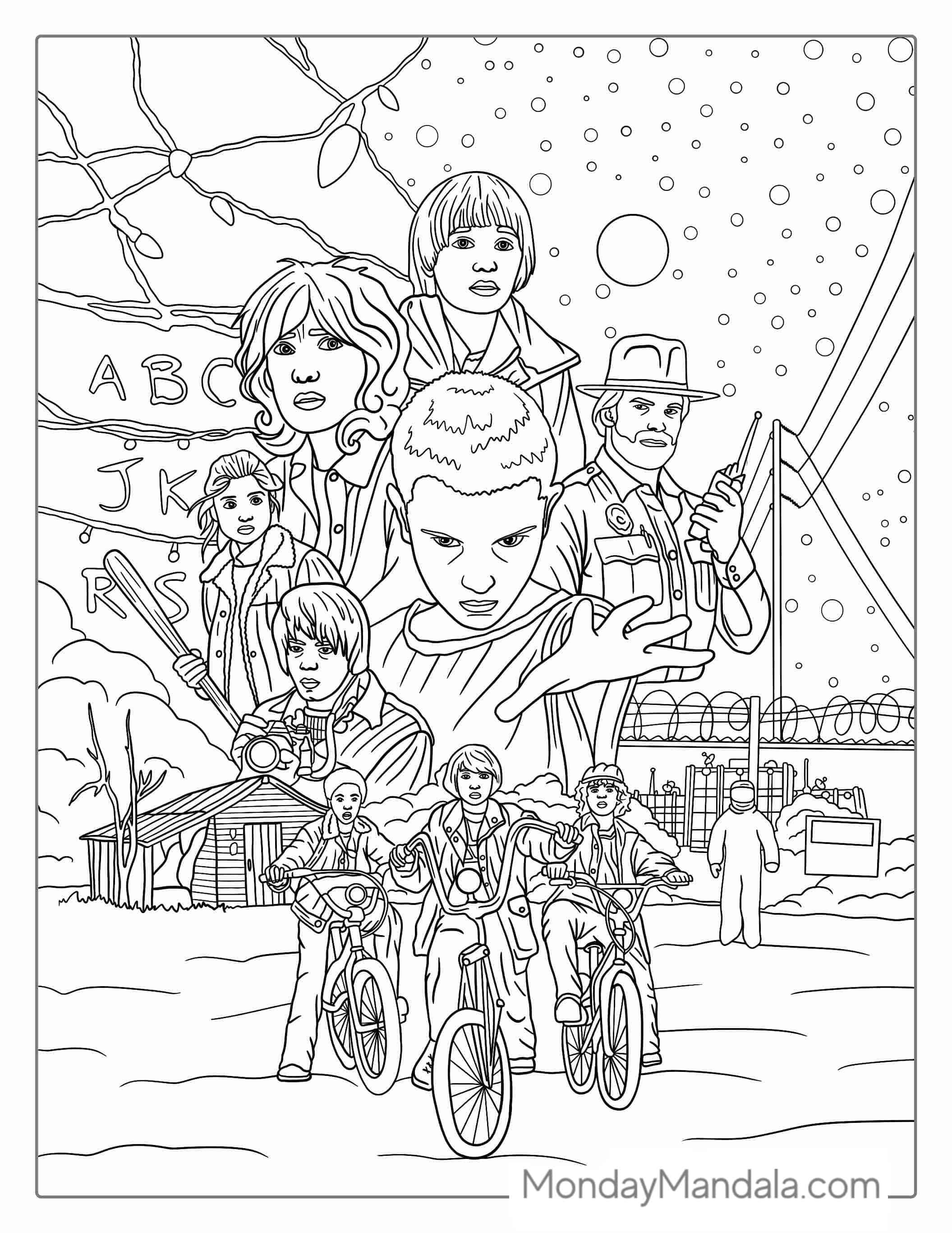 Season 1 Stranger Things Coloring Sheet_ coloring page