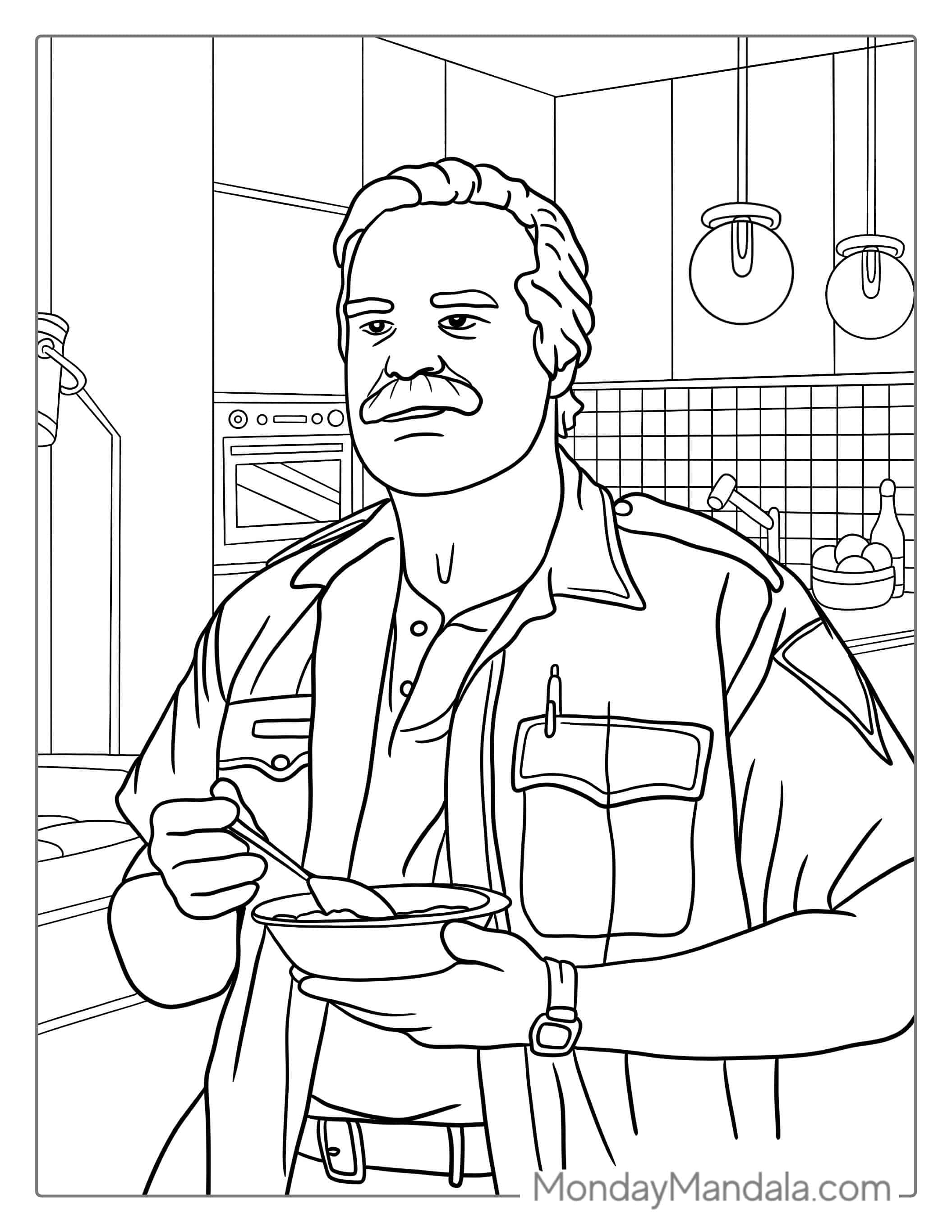 Sheriff Jim Hopper Coloring Page coloring page