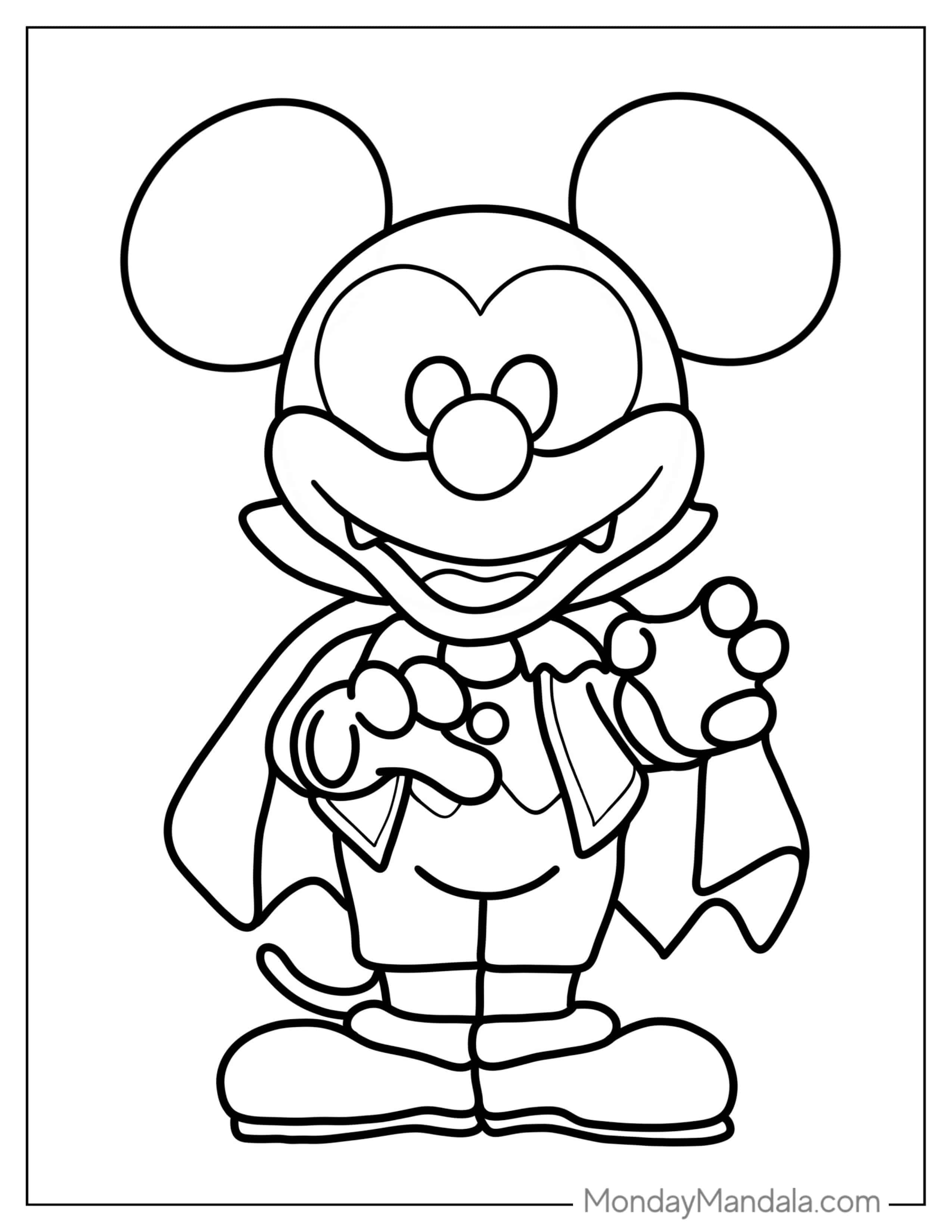 Mickey Mouse Vampire Coloring Page coloring page