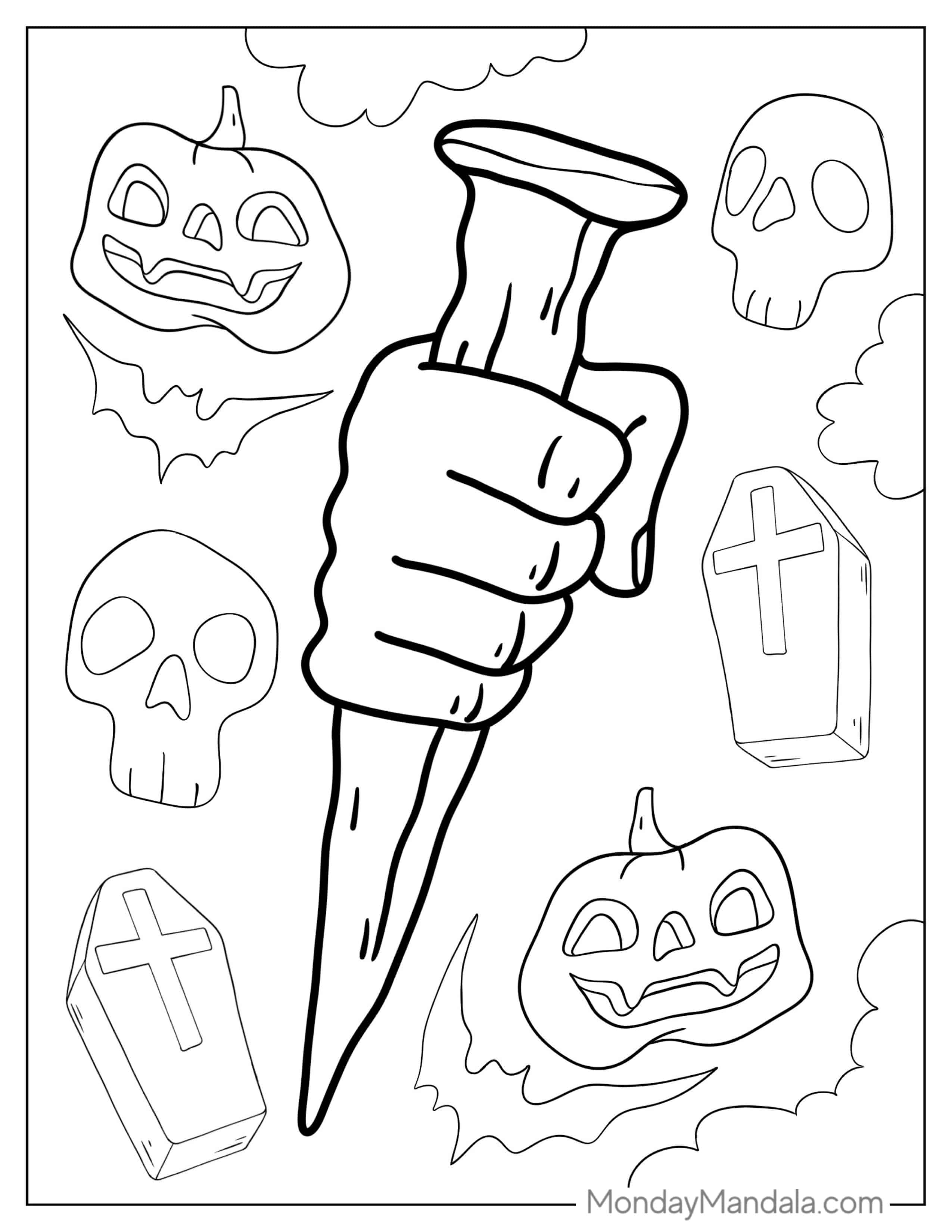 Vampire Wooden Stake Coloring Page coloring page