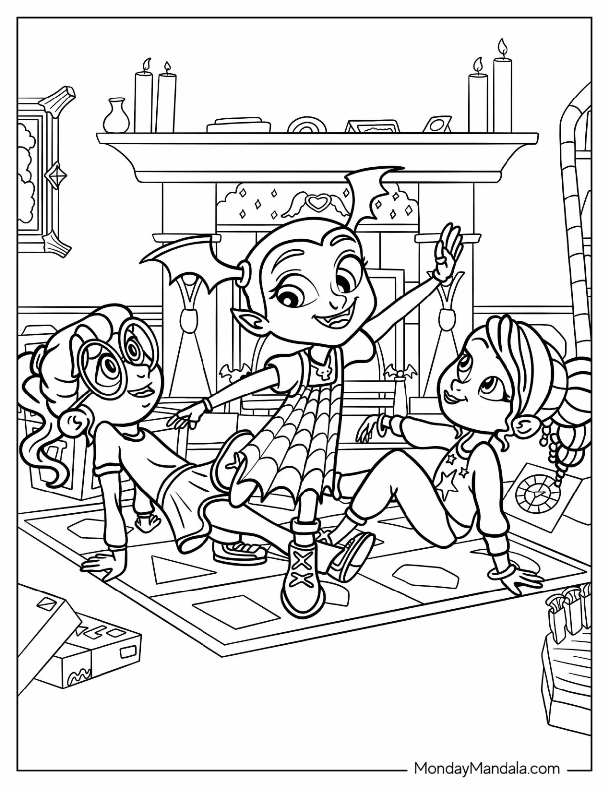 Vampirina Coloring Page Dancing For Bridget And Poppy coloring page